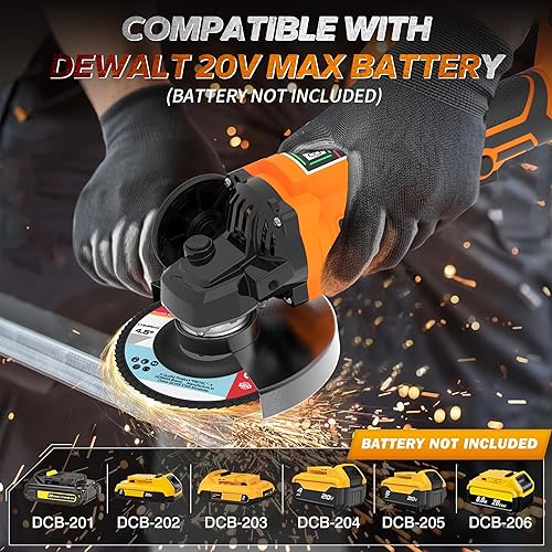 Miniatura 4 de Herramientas eléctricas inalámbricas de amoladora angular, compatibles con herramienta de esmerilado de batería Dewalt 20V Max, motor sin escobillas