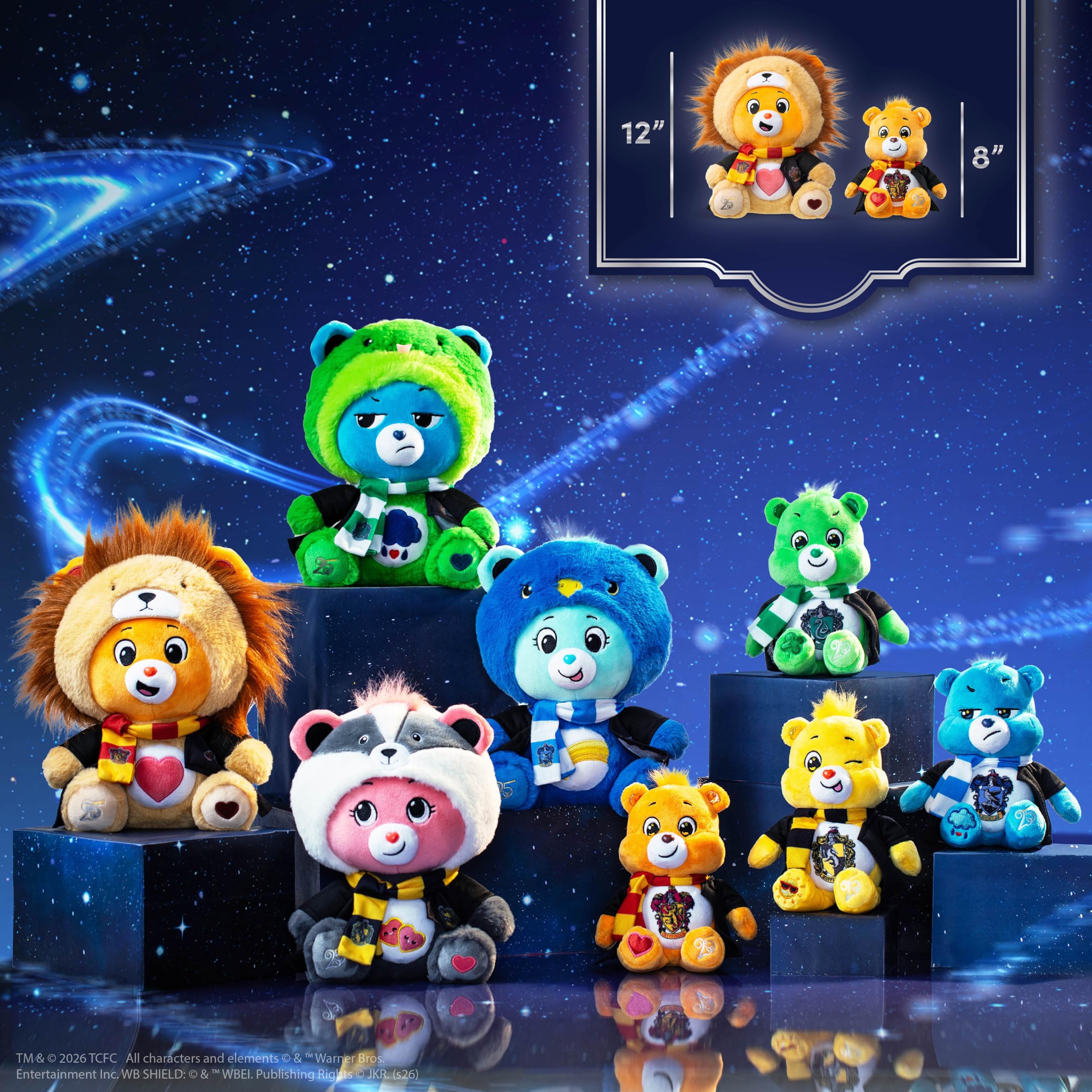 Care Bears Collab (Magic) Felpa con Cappuccio Mascot Peluche - Orso Grumpy x Serpeverde