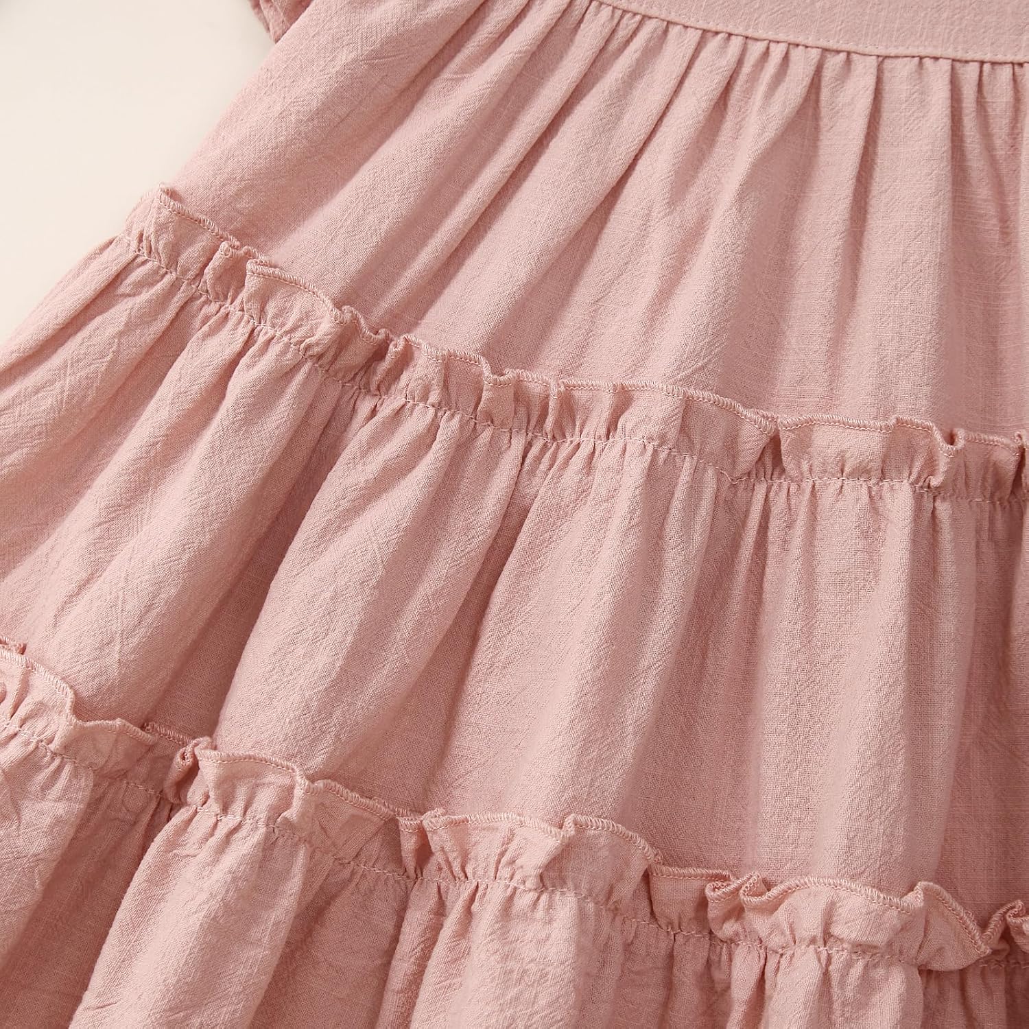 Little Girls Dresses Linen Ruffle Sleeveless Casual Dress Kids Summer Beach Clothes Sundress - Image 2