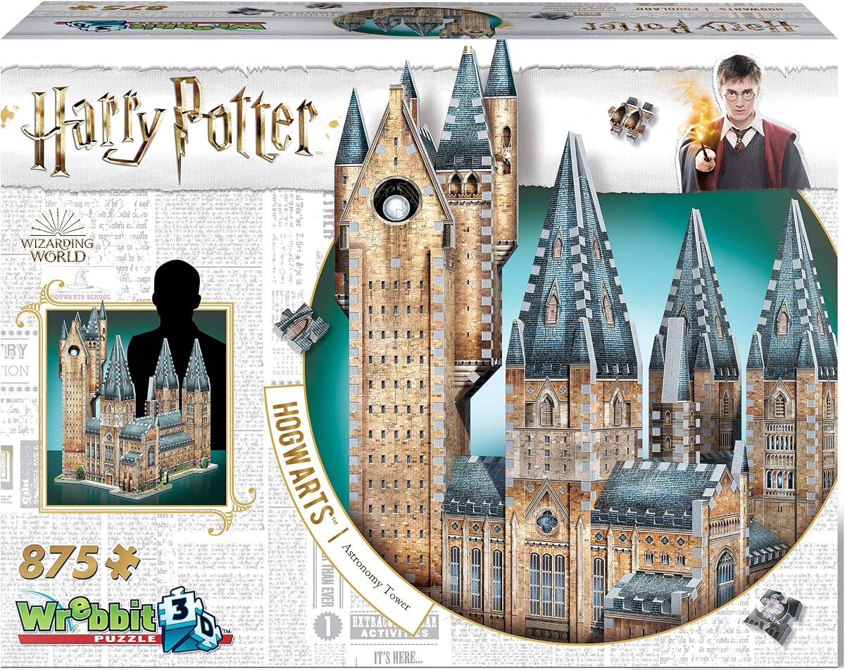 Wrebbit3D Harry Potter Rompecabezas 3D Modelo de la Torre de Astronomía de Hogwarts | Colección del Castillo de Hogwarts | 875 piezas de rompecabezas | Construye y viaja por el mundo mágico