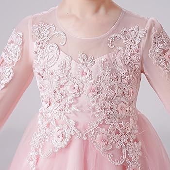 ドレスコ フリルスリーブドレス 発表会 130センチ ピンク ベージュ ドレスコ フリルスリーブドレス 発表会 130センチ ピンク ベージュ