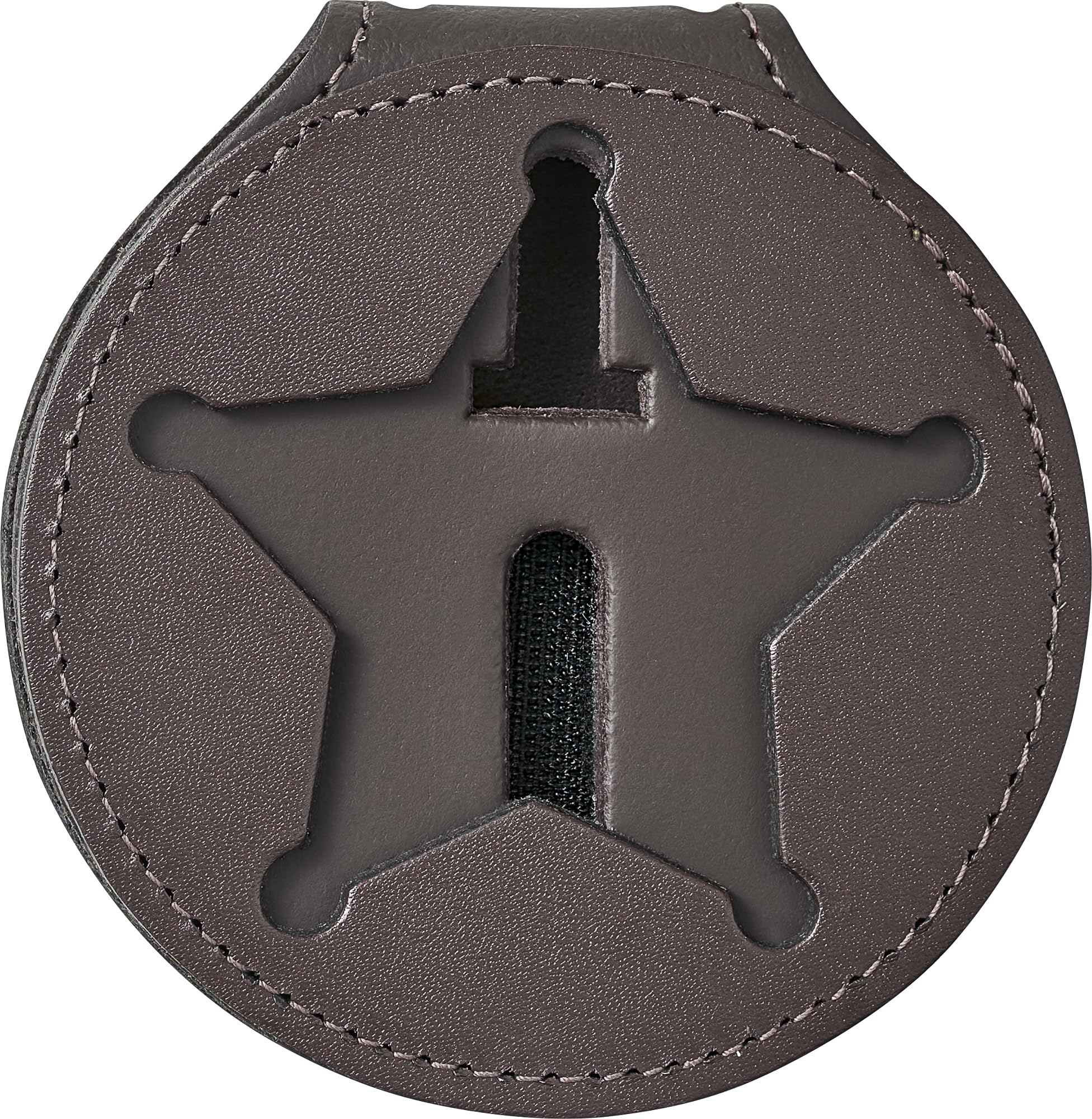 Perfect Fit Shield Wallets Florida Sheriff Five-Point Star Badge Holder 2.7 inches Tall (Cutout PF185) Brown Leather