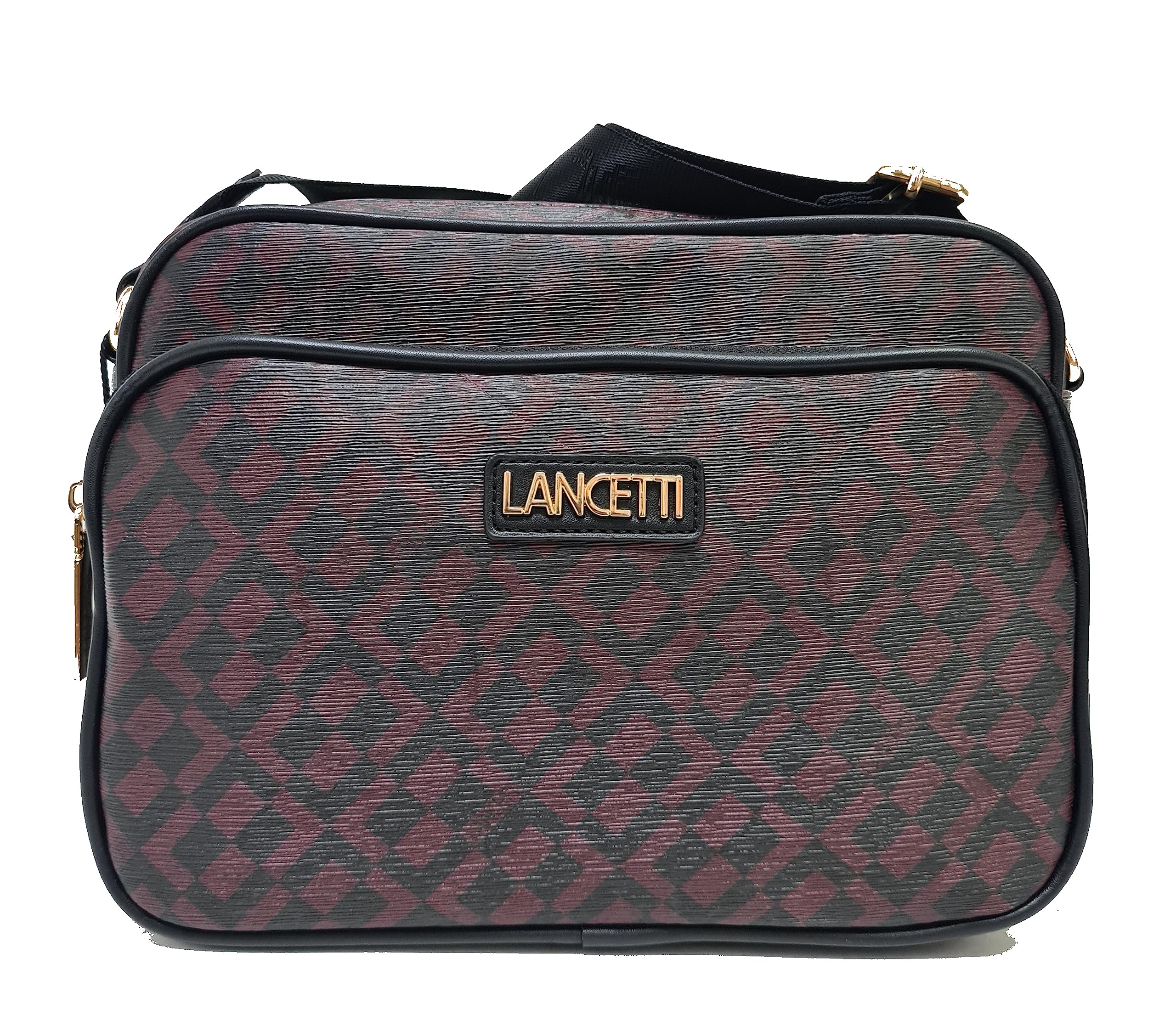 Bolso Bandolera Mujer LANCETTI Rosanna - Rectangular, 26x19x8 Cm, Correa Ajustable, Múltiples Bolsillos, Estilo Vintage