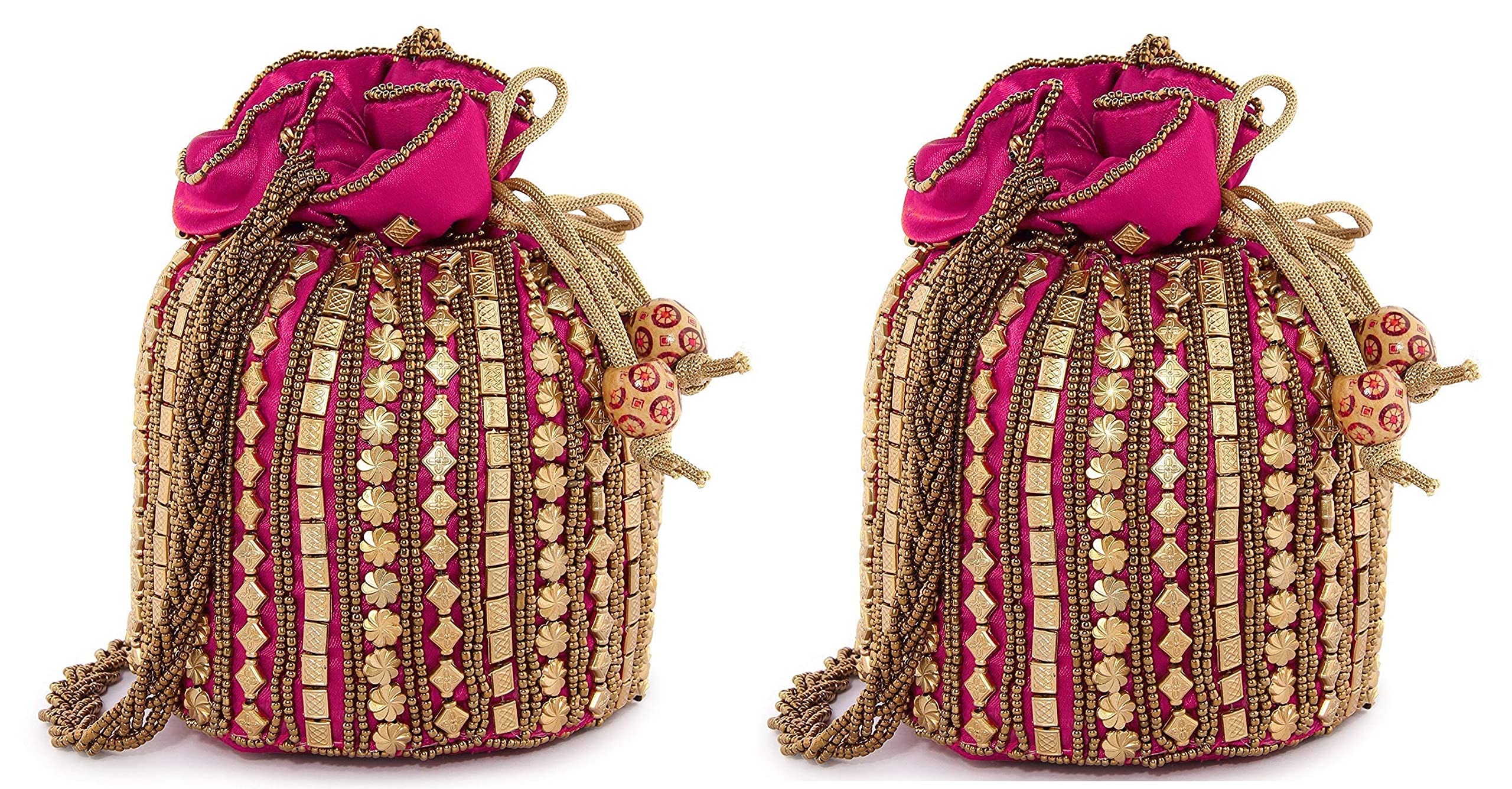 MTREON Womens Ethnic Rajasthani Potli Bag, Pouch Potli Purse for Women and Girls (Pink)(Pack of 2) (B0BY2CLSMM) Amazon Price History, Amazon Price Tracker
