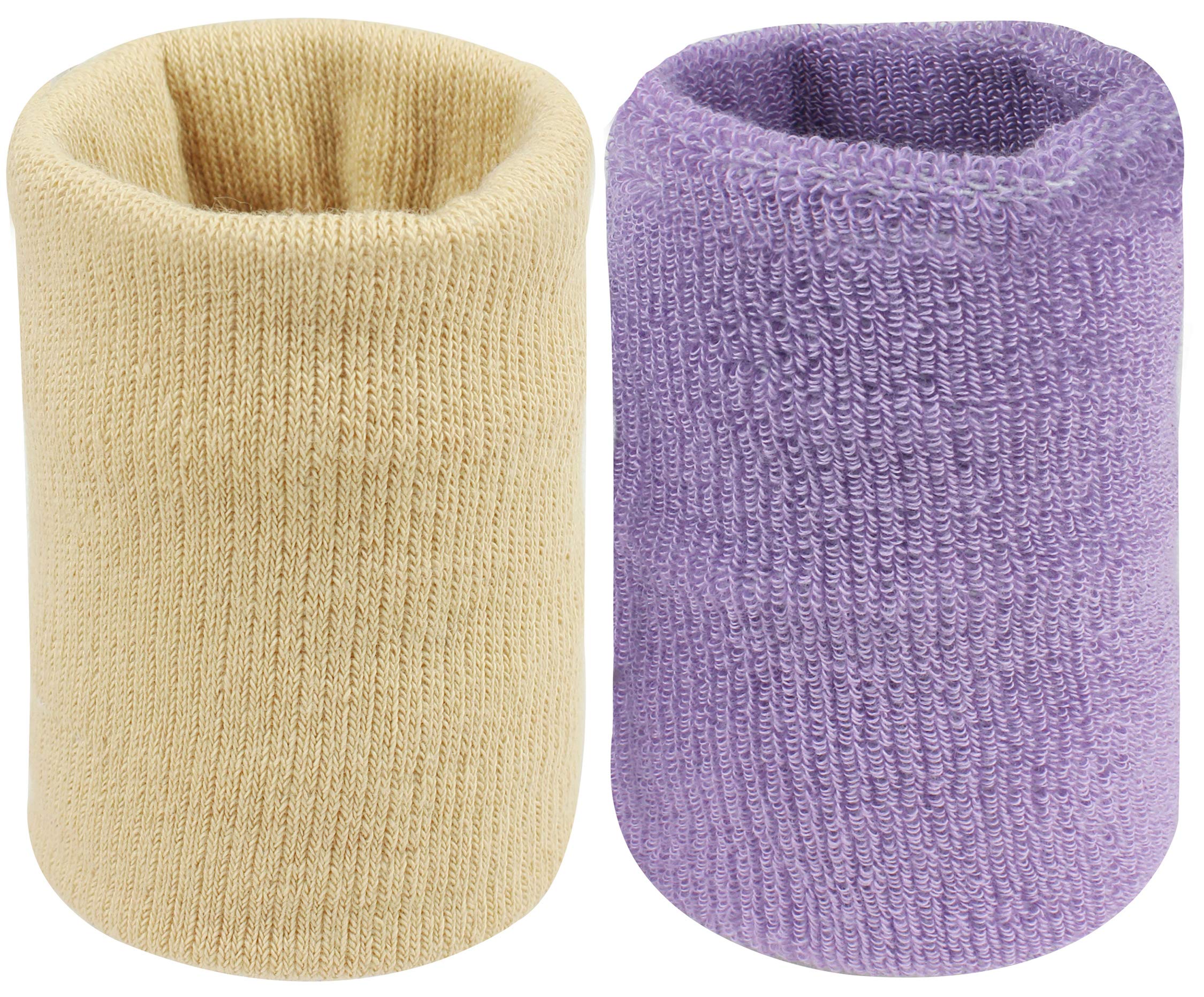 Neska Moda Unisex Beige and Purple Pack of 2 Cotton Wrist Band-image-5