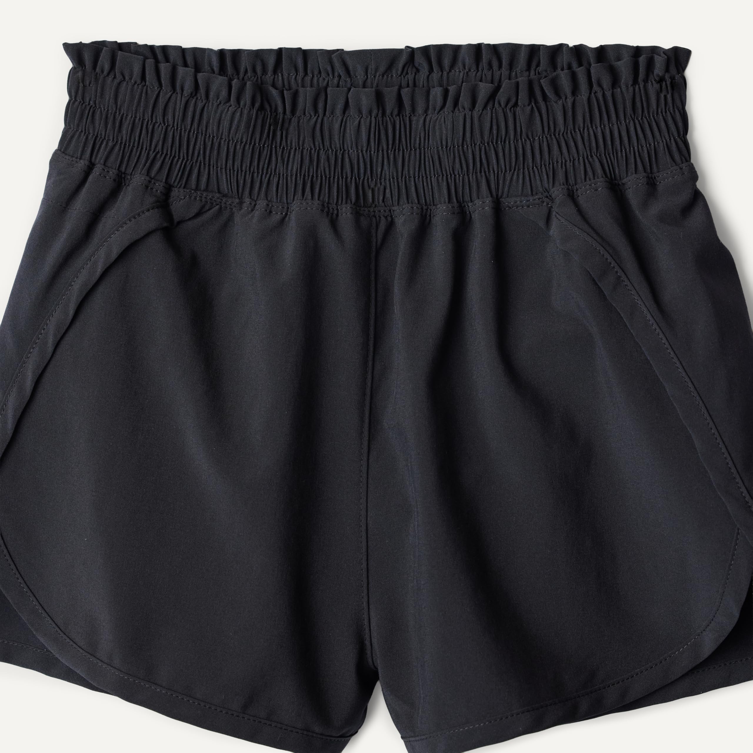 Amazon Essentials Pantalones Cortos Deportivos de Talle Alto y Tejido Elástico de Alto Rendimiento con Cintura Elástica Niñas