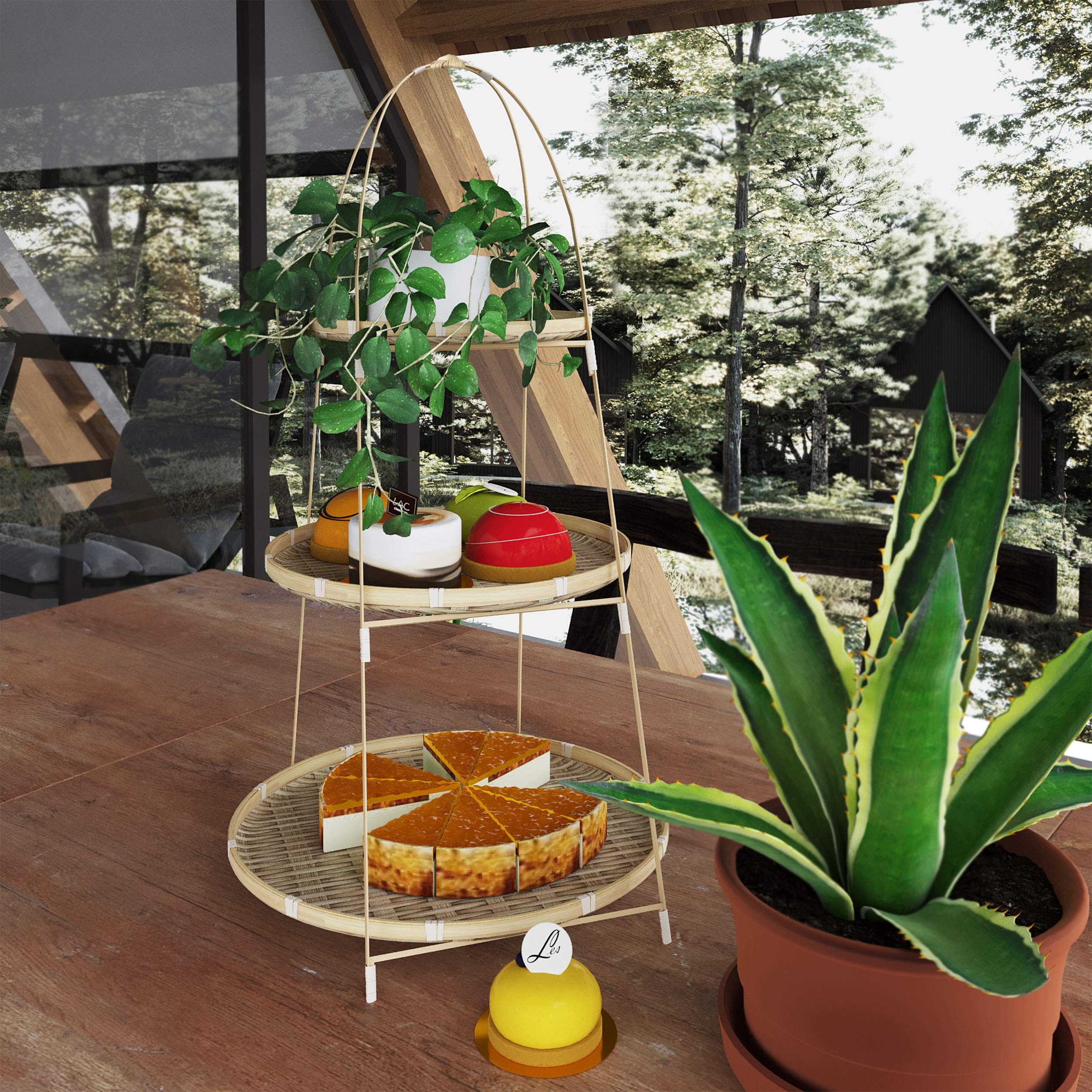 Porte Plantes à 3 Étages en Bambou, Étagère Porte-Fleurs Support pour