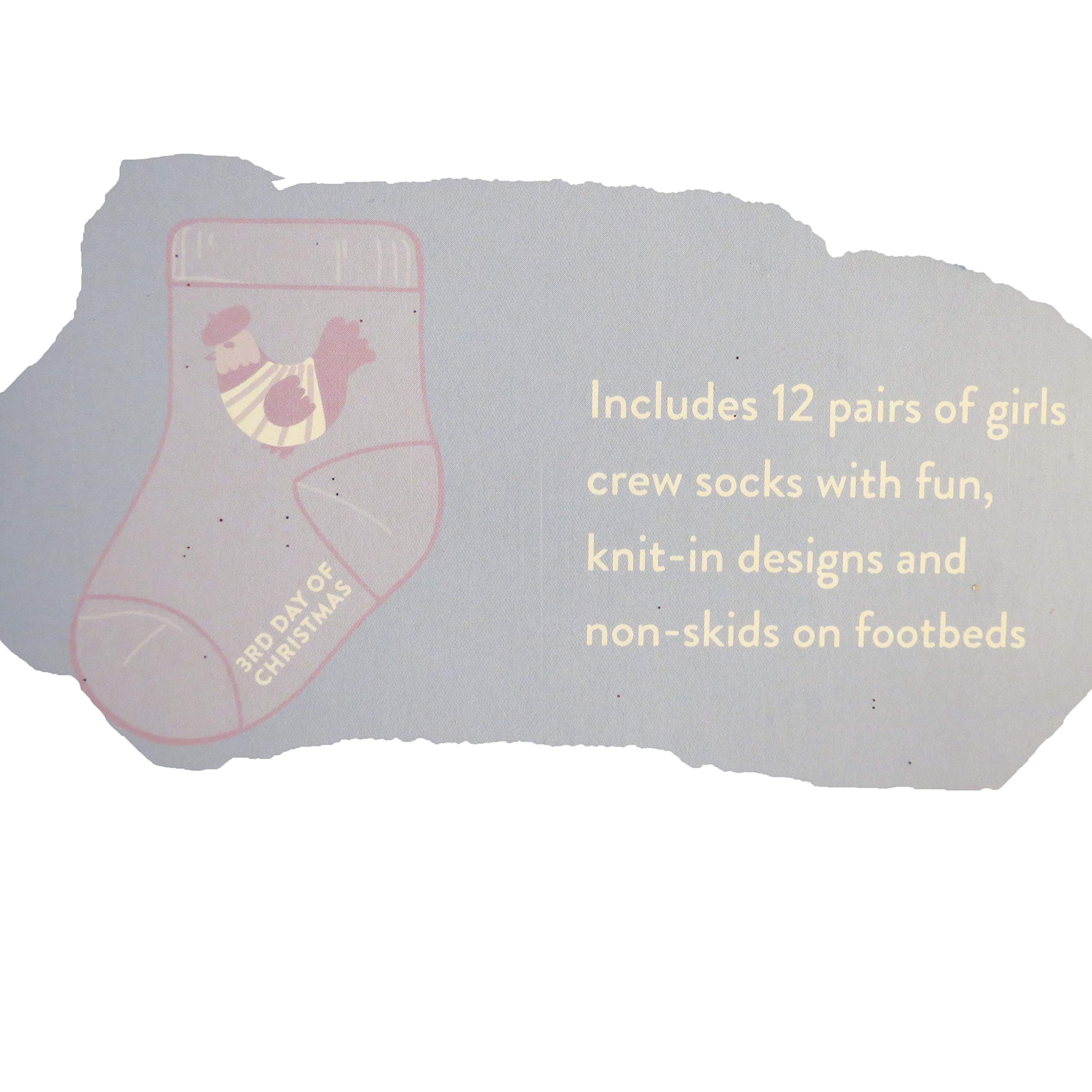 Cat & Jack 12 days of socks Girls crew socks colors, designs vary 2T-5T
