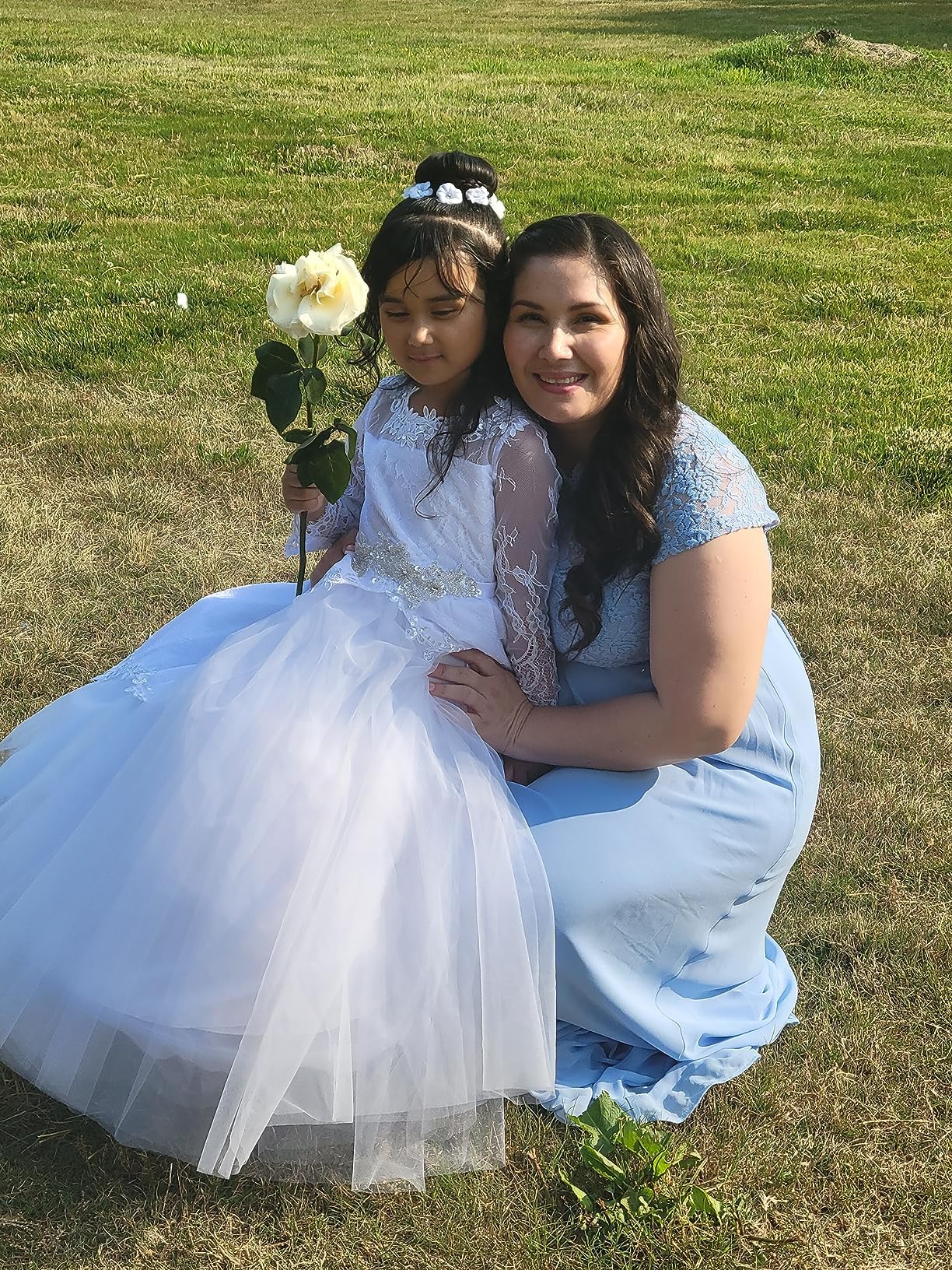 Aibaowedding Prinzessin Lange Mädchen Blumenmädchenkleider Prom Ballkleid | Mädchen Puffy Langes Tüll Hochzeitskleid Ballkleid Kinder Festkleid Kommunionkleid Hochzeit Geburtstag Brautjungfernkleid