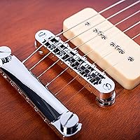 Vista 6 de Grote LPS-023 Guitarra eléctrica con acabado mate con pastillas P-90 - Guitarra de cuerpo sólido de caoba estilo LP (TS)