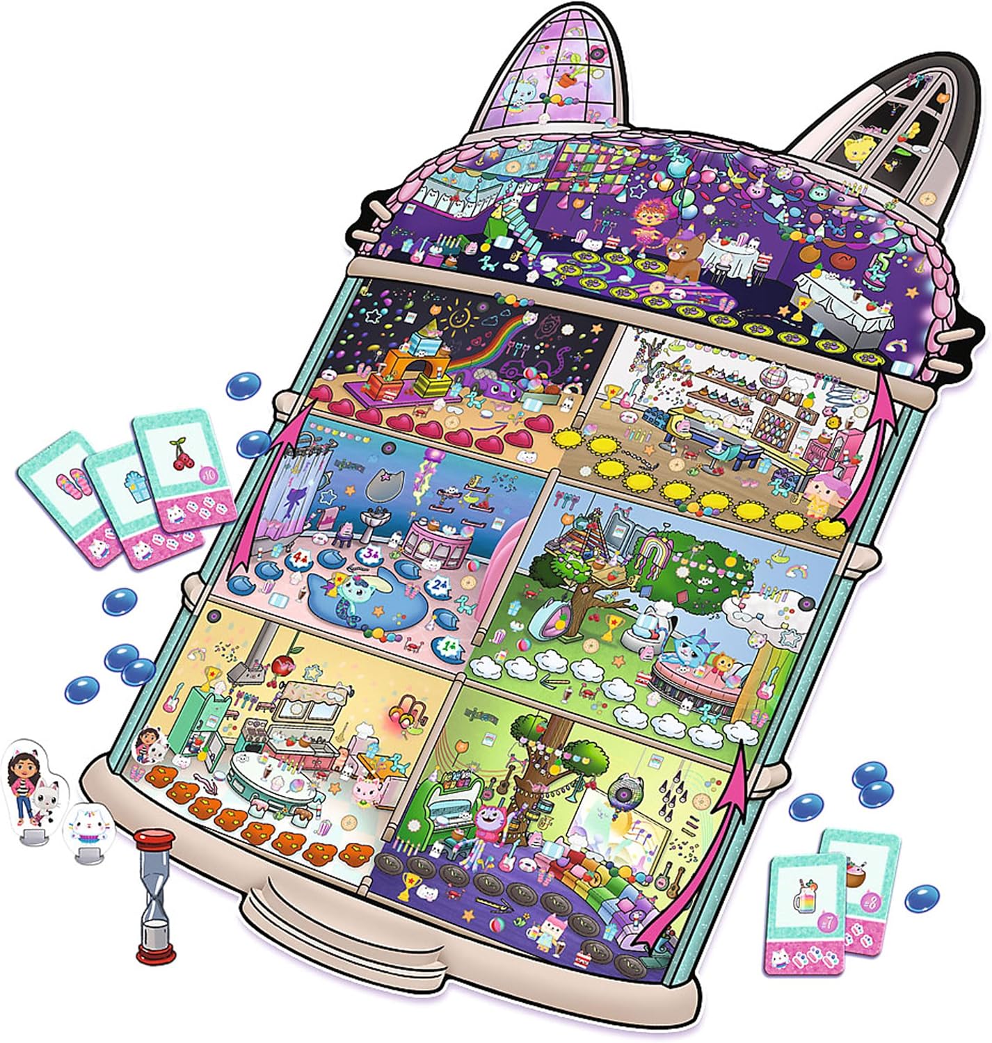 Trefl - Detective MIAU, Gabby's Dollhouse - Cooperation Game from The Spy Guy Series, Observation Game for Toddlers, for Children from 3 Years