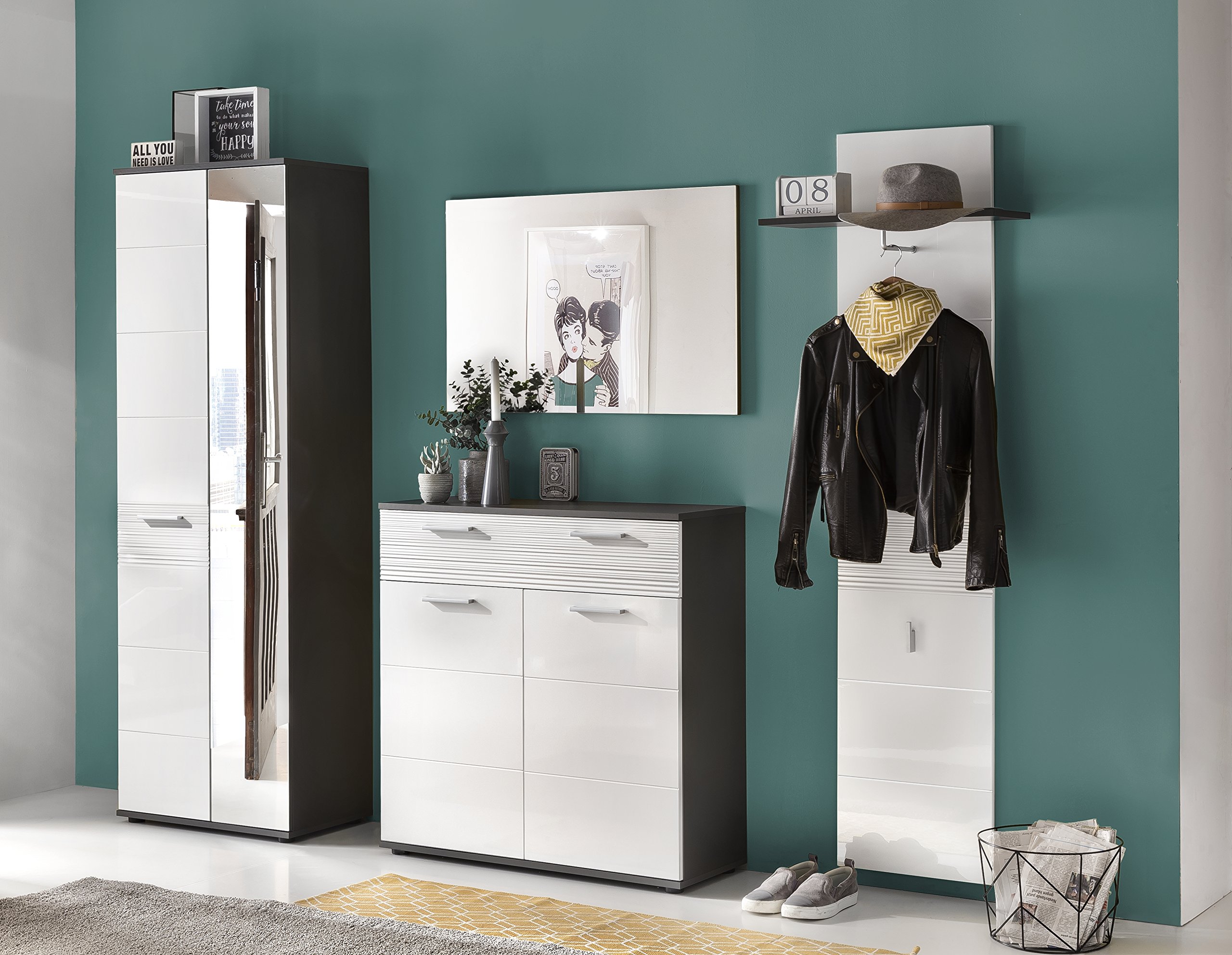 trendteam smart living Arredamenti, Grigio Melammina, Taglia Unica