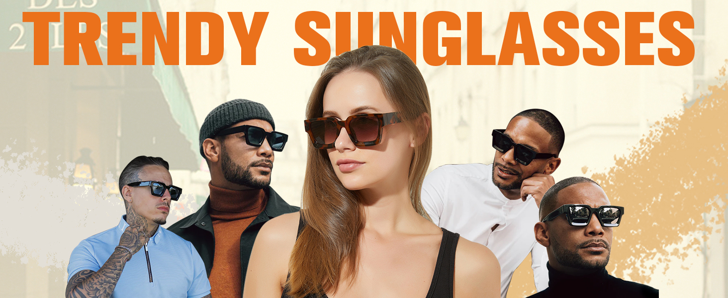 Amazon.com: Braylenz Trendy Retro Square Sunglasses for Men 