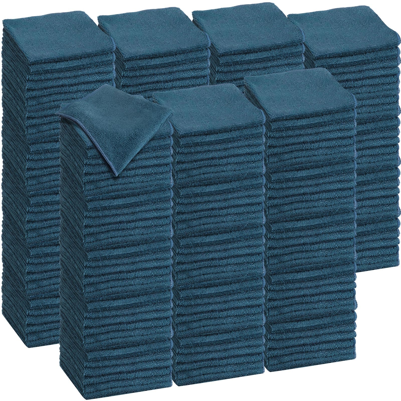 Tenare 100 Count12'' x 12'' Microfiber Cleaning Cloths Reusable Cleaning Rags Bulk Microfiber Towels Softer Highly Absorbent Washcloths for House