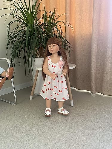 Miniatura 5 de Muñecas Reborn de 34 pulgadas y 34.3 in, cuerpo completo, de vinilo duro, realista, anatómicamente correcto, cabello largo, 2 años, modelo de