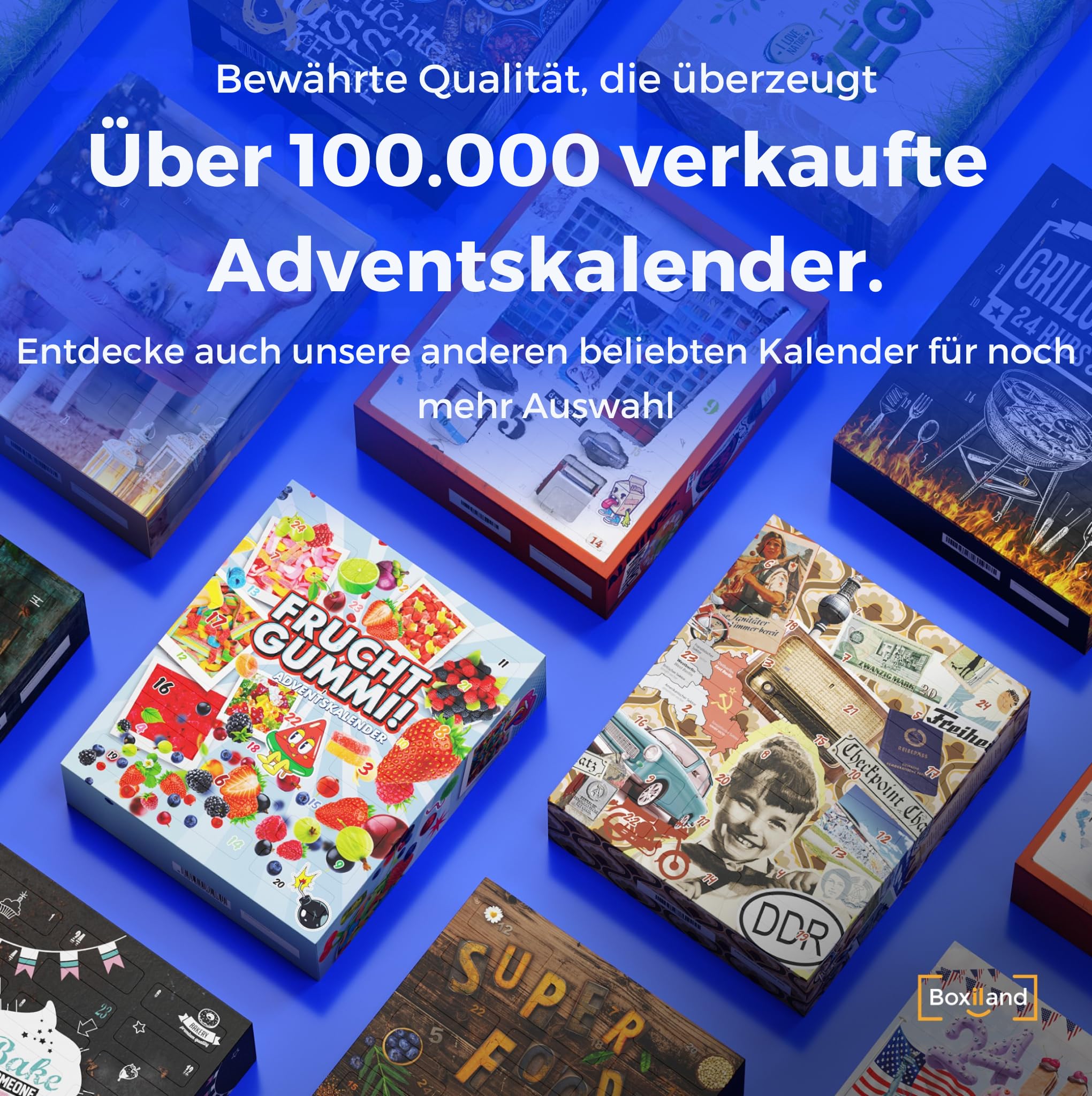 BOXILAND® Fruchtgummi Adventskalender 2026 – 24 Sorten süß & sauer Naschbox | 24 Sorten Fruchtgummi süß & sauer – bunte Naschvielfalt, handverpackt als Geschenk für die ganze Familie