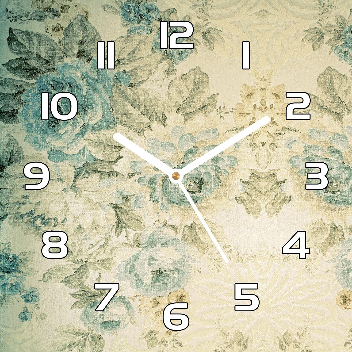 Horloge en verre murale cuisine fleurs vintage Coloray 30x30