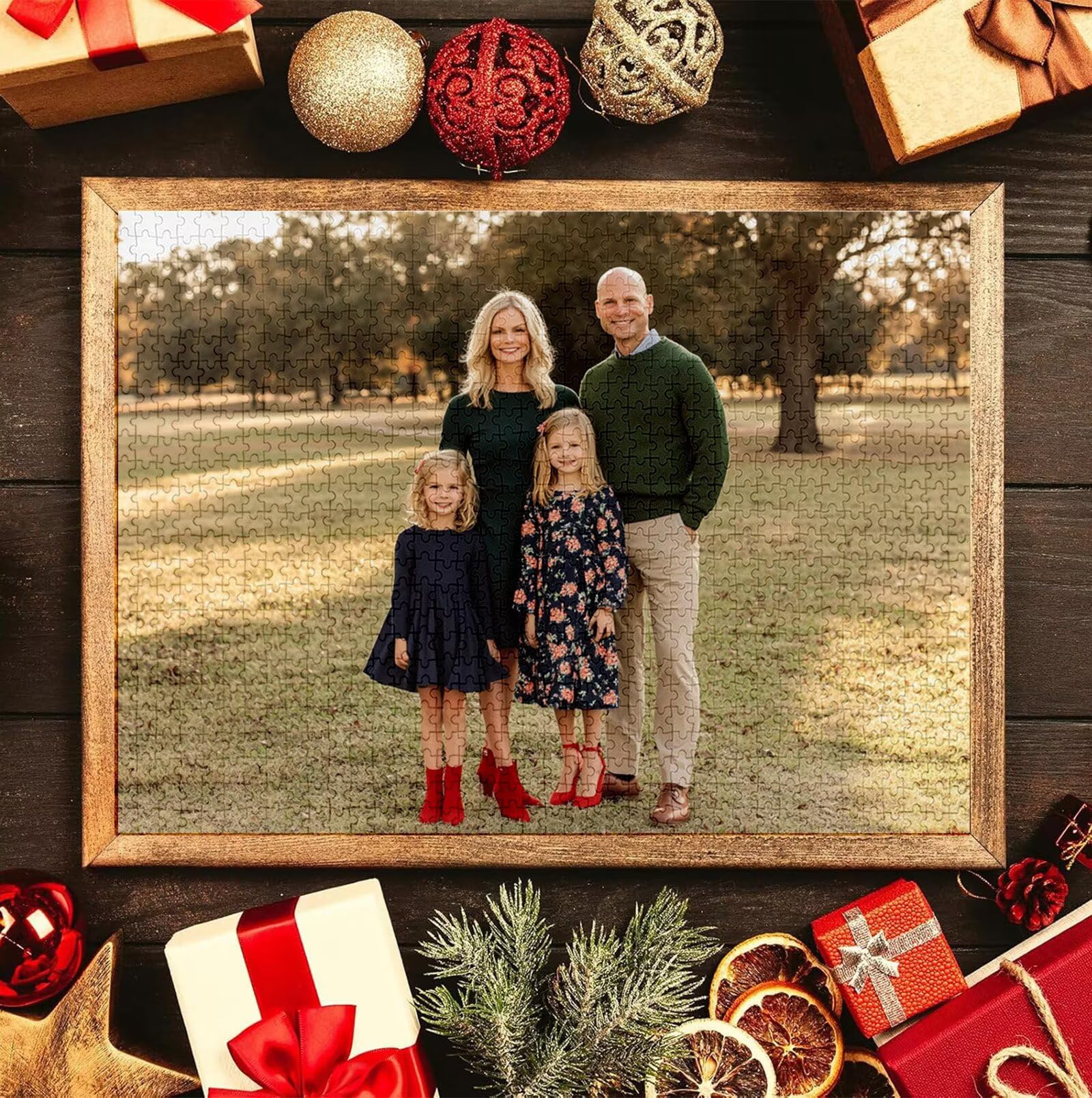 Puzzle Personalizado con Foto, Personalizada Rompecabezas Personalizado Diseña tu Logo Foto o Texto, Personalizado Navidad Halloween San Valentín Parejas Niños Familia Amigos h-2789