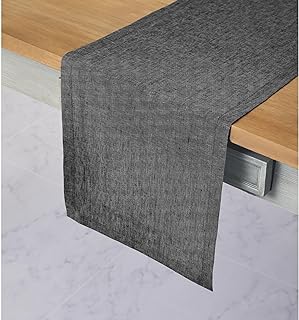 Solino Home Linen Charcoal Grey Table Runner 108 Inches Long - Athena, 1...