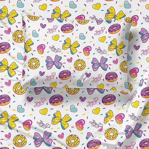 Miniatura 4 de Jay Franco - Juego de sábanas matrimonial de Nickelodeon JoJo Siwa Sprinkles & Ice Cream, 4 piezas para niños, muy suave y acogedor, microfibra