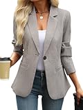 Women&apos;s Blazer Business Casual Lightweight Suit - Long Sleeve Slim Fit Work Office Jacket with Pockets