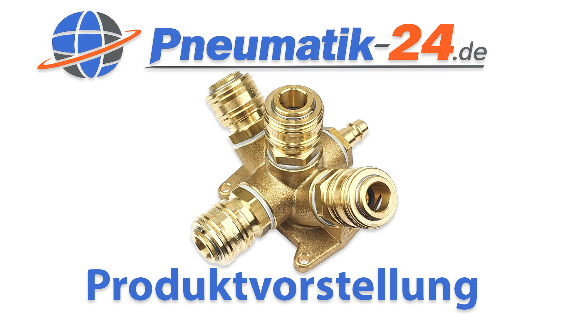 G1/2 Fünf-Wege-Druckluftverteiler – Wanddose Mit Schnellverschraubung, Messing-beschichtet, Für Industrielle Rohrleitungen & Mehrfachanschlüsse