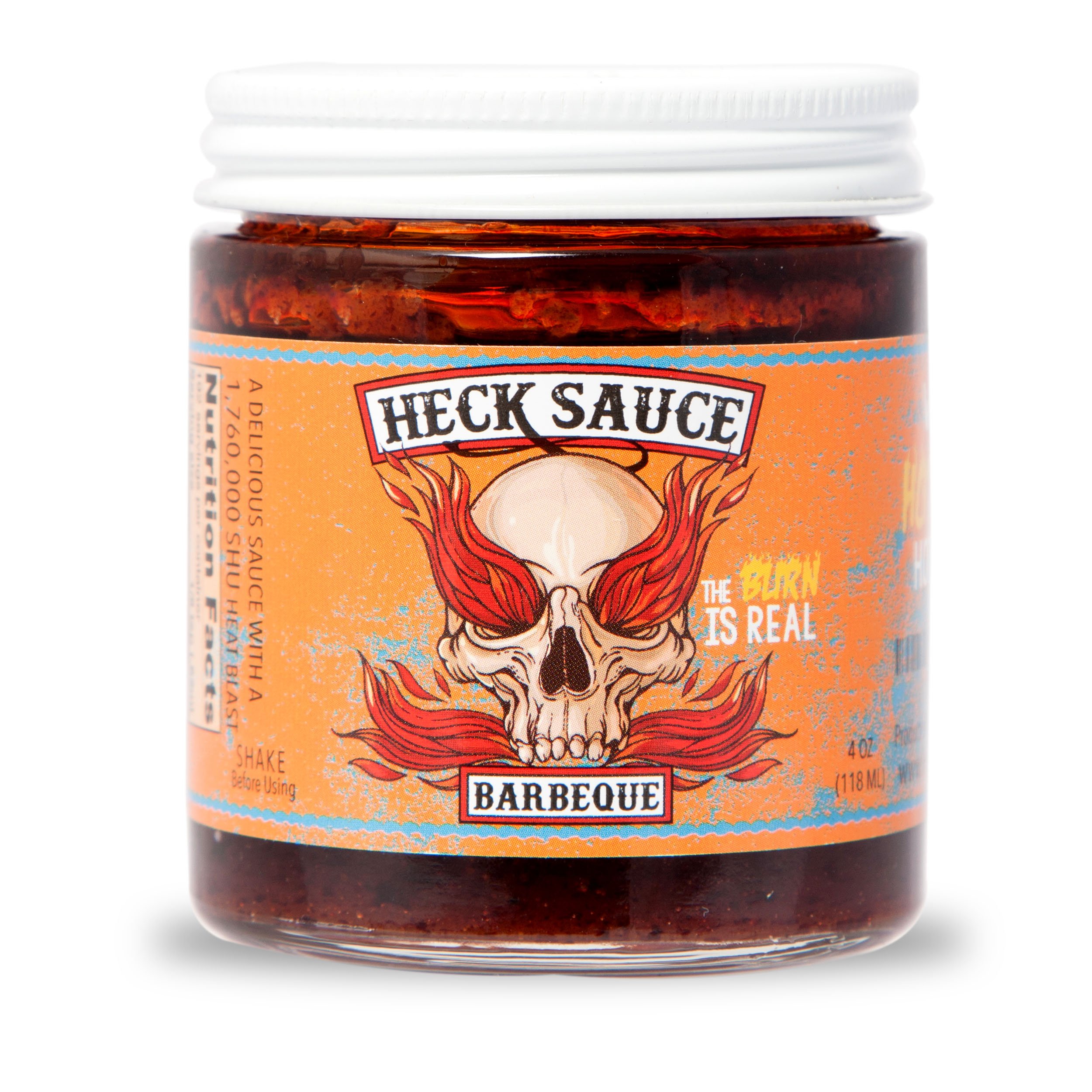 Heck Sauce Extreme Hot Sauce - Spicy Sauce with a 1,760,000 SHU Heat Blast (Barbeque, 4 Ounce)