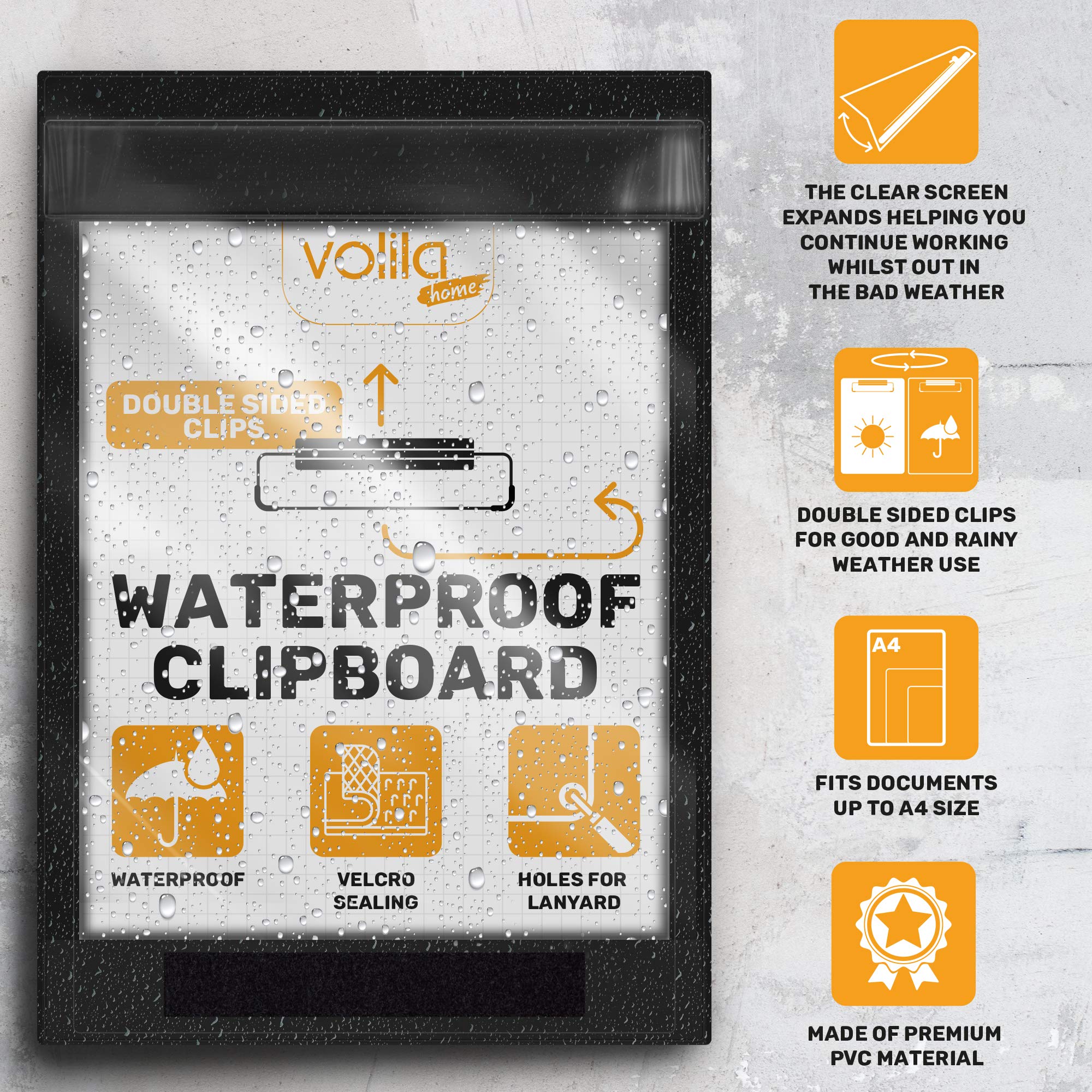 Waterproof Clipboard (A4 Portrait) to Protect Papers, Maps, Documents