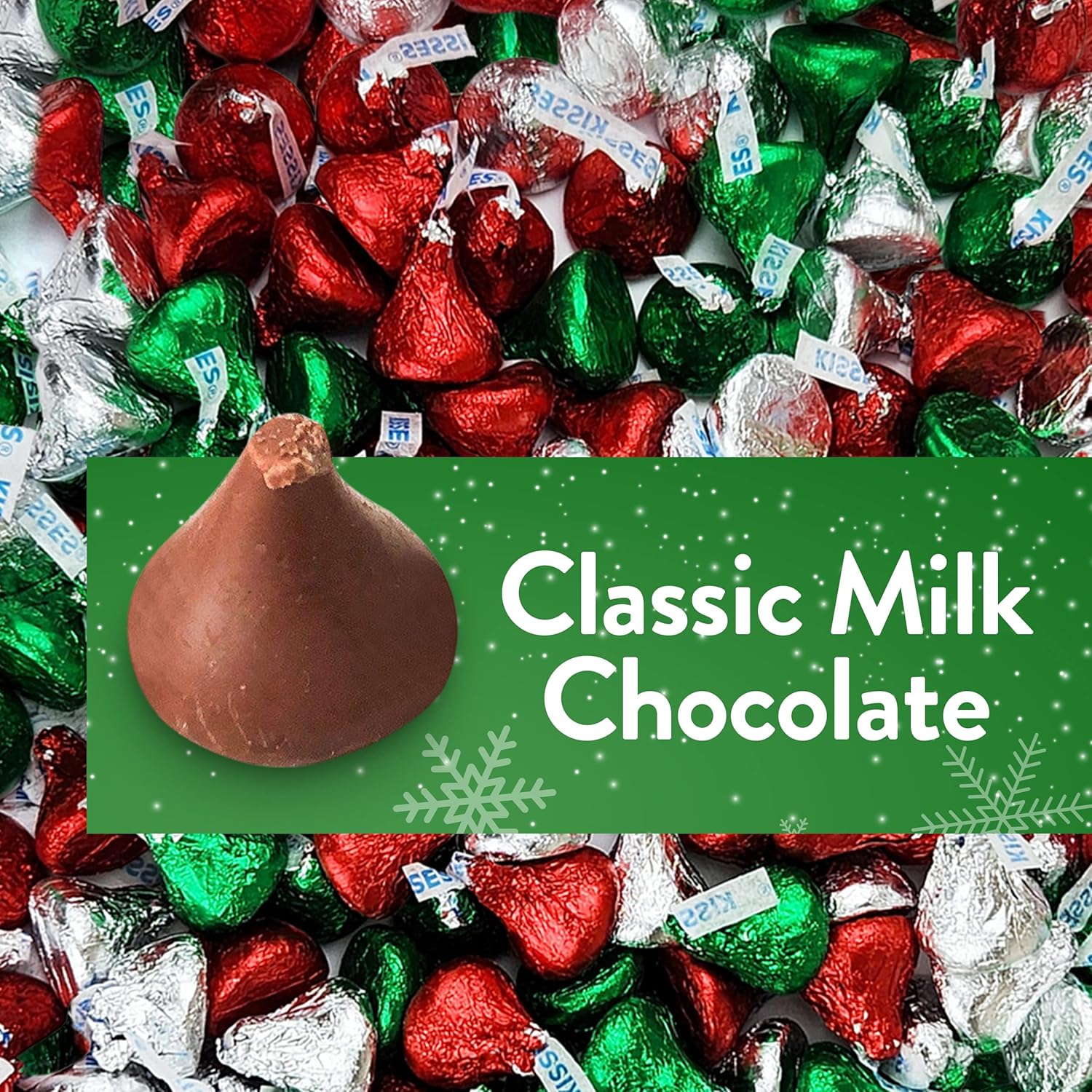 Kandy Korner Kisses Milk Christmas Chocolate Bite-Size Bulk Candy, Individually Wrapped Delicious Treats for Christmas, Birthdays and Easter - 5 lb