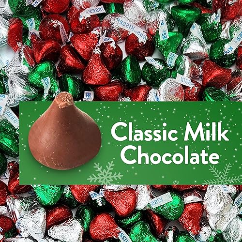 Miniatura 6 de Kisses Christmas 2 lb Hersheys Kisses - Caramelo de chocolate de Navidad con leche de 2 libras  Caramelos a granel envueltos individualmente