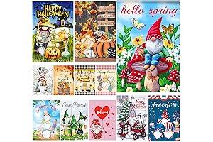12 Seasonal Garden Flags, Custom Double Sided Printed Decorative Banner,Burlap Yard Flags...