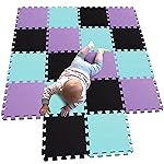 MQIAOHAM 18 Pieces Puzzle Play Mats, Soft Baby Play Mat, Kids Interlocking Foam Floor Tiles, Toddlers Carpet Playmats G301018-104108111