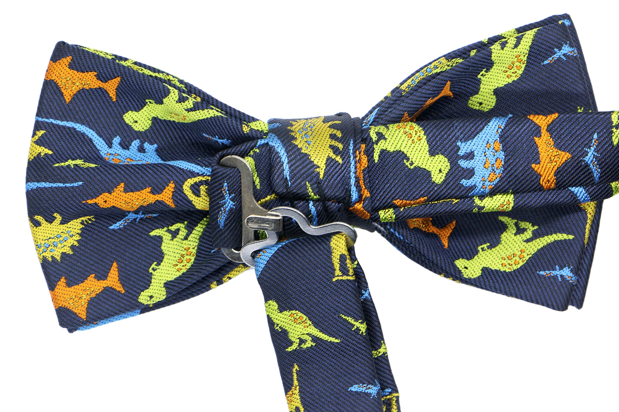 OCIA Nœud papillon pré-noué réglable pour garçon Motif dinosaure