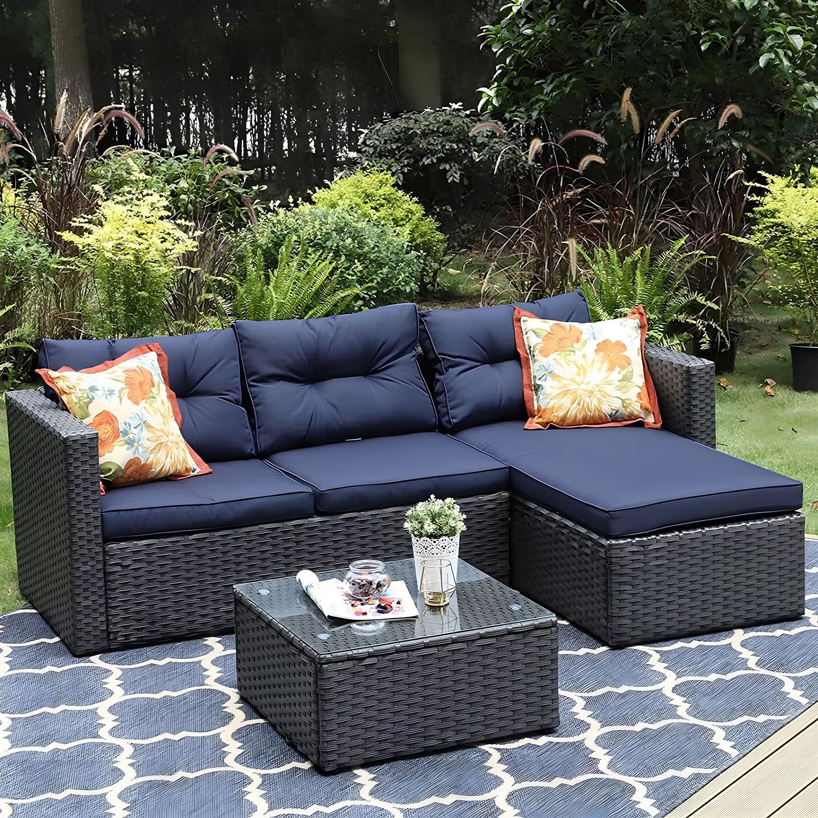 Rattan Intrecciato In Plastica DBREAKS - 65m Nero, Per Riparare Mobili Da Esterno E DIY - Foto 9