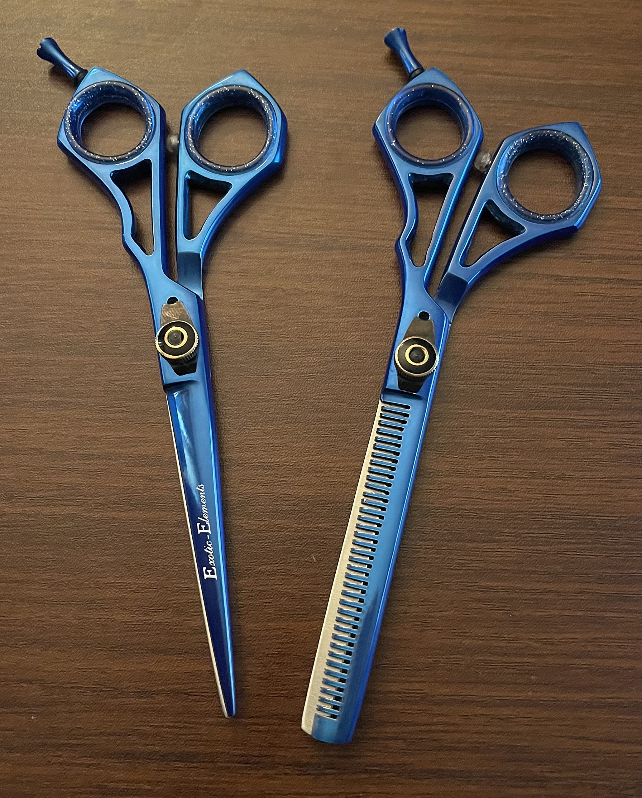 Hair Stylist Special Edition Mustache Hair Eyebrow and Beard Cutting Scissors Set Blue & Stainless Steel Scissor Kit