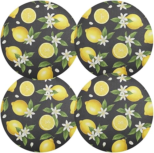 Miniatura 2 de Sliced Lemons Round Place Mats, Heat Resistant Non Slip Dinner Placemats Round for Kitchen one sizex1