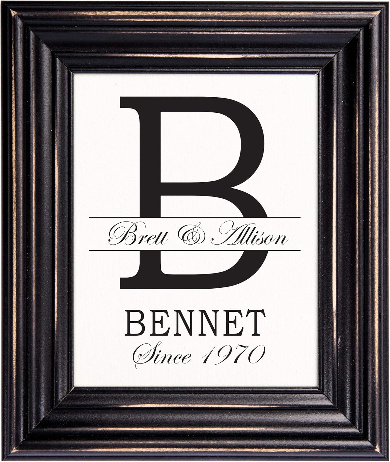 Lifesong Milestones Personalized Wall Hanging Family Monogram Photo Frame “B” - Established Date Family Name Signs for Home Decor-Family Initial Wall Decoration for living room kitchen 15”x18” (Ivory)