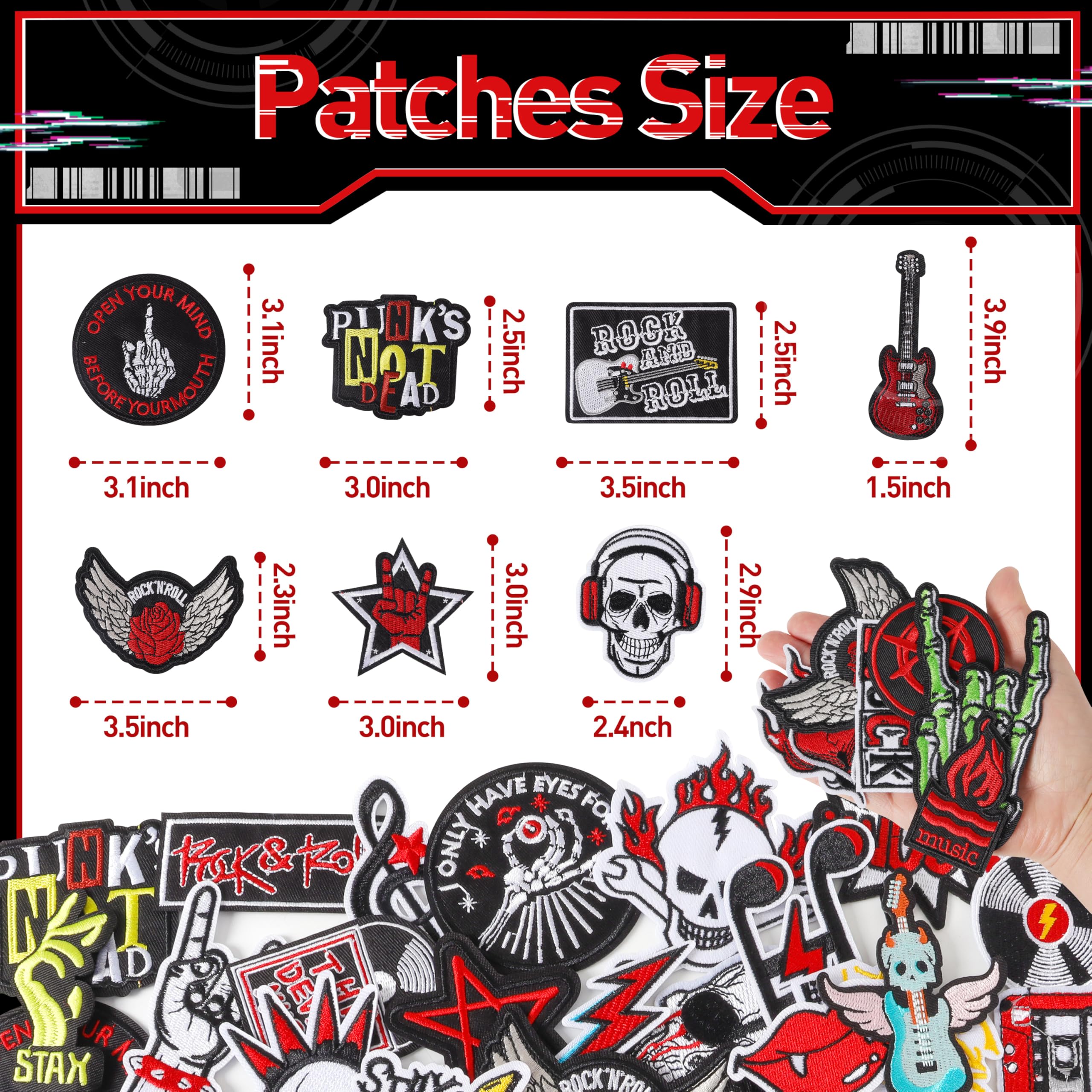 Rock Music Sew / Iron On Embroidered Patch:- Busted - Foto 9