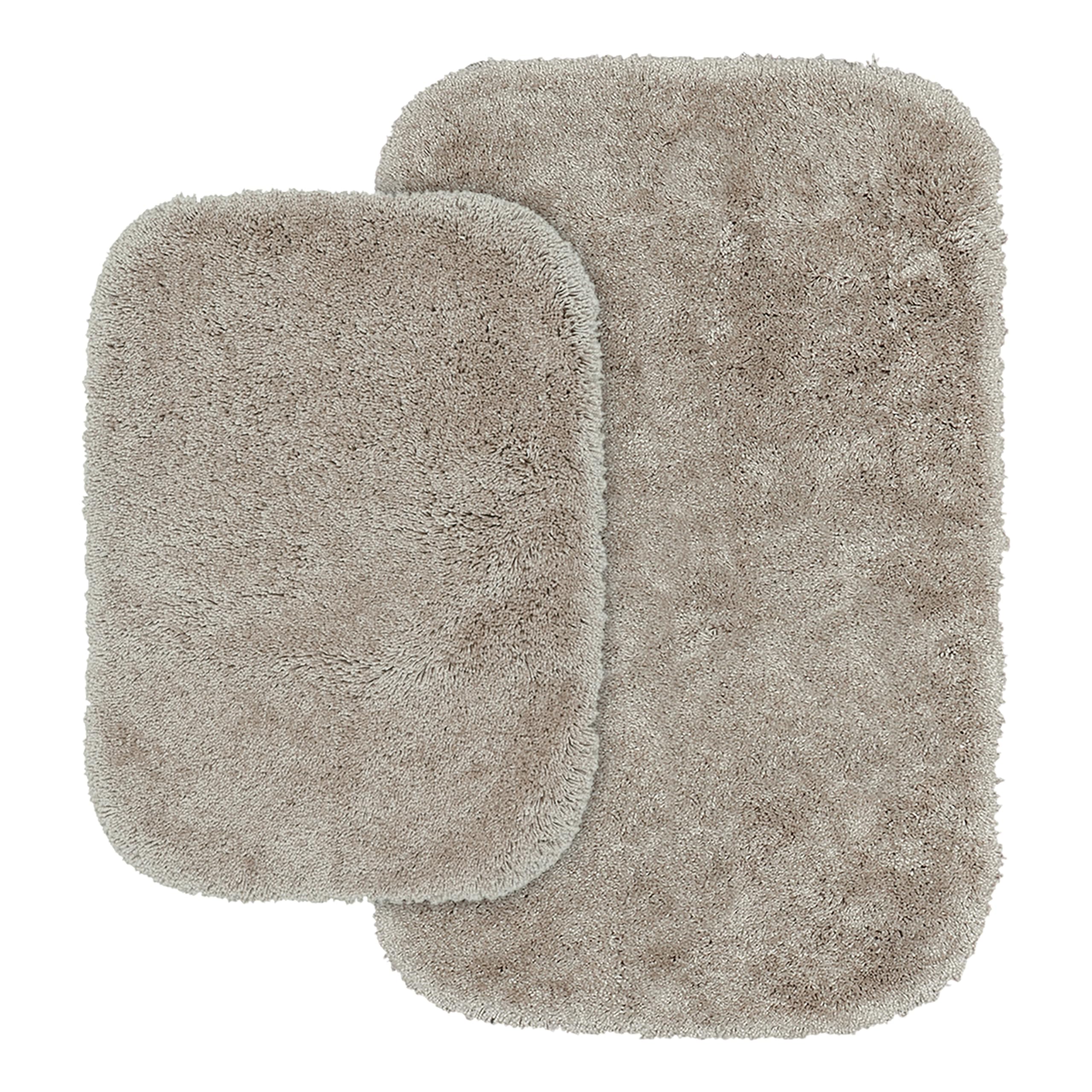 garland rug finest luxury brown taupe 2-piece set ultra plush washable bath rug set basin blue - soft, absorbent, and stylish for your bathroom
