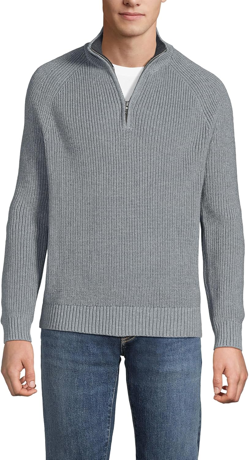 Lands' End Men's Drifter Quarter Zip Sweater