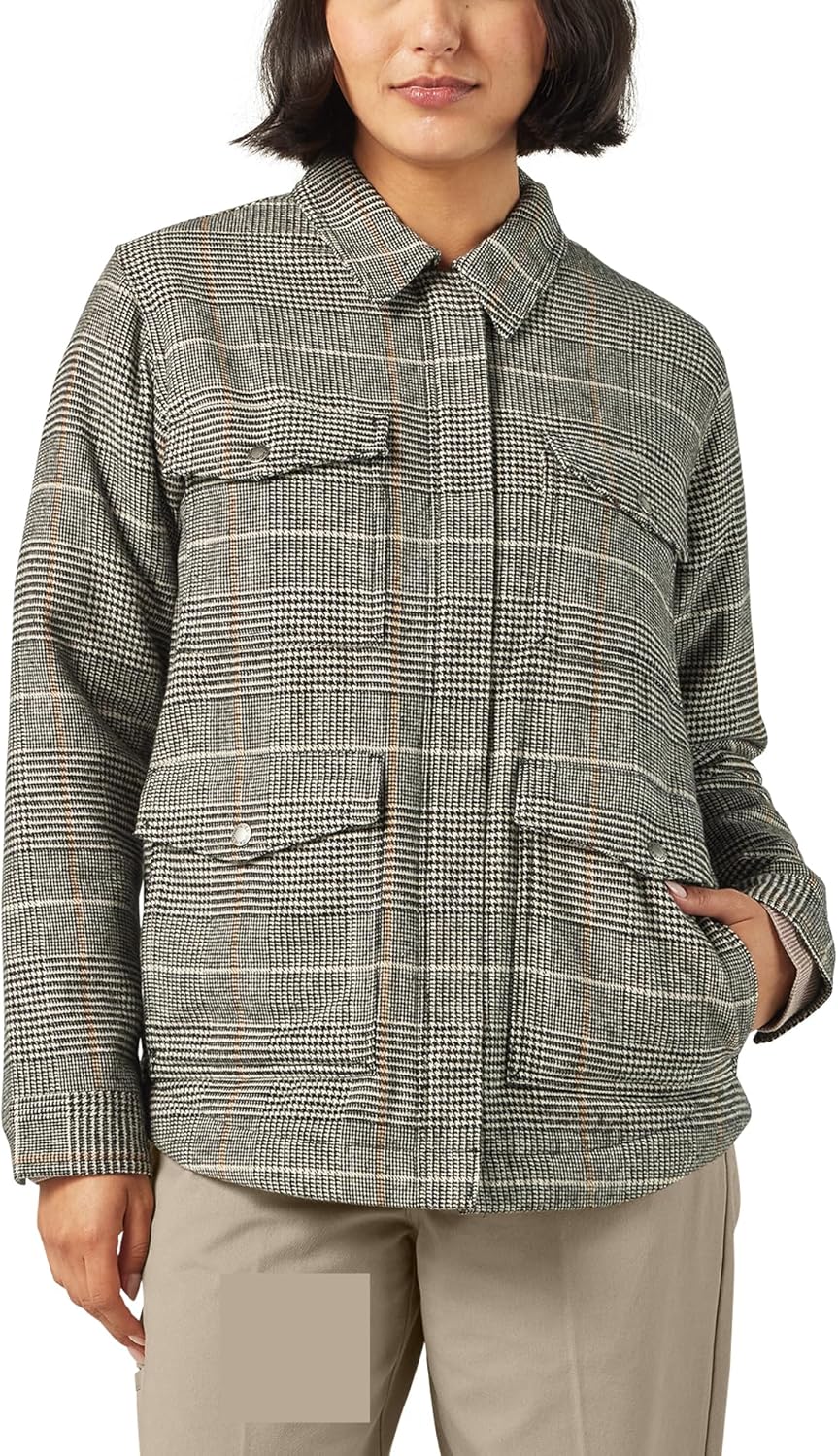 Dickies Women's Sherpa Lined Flannel Chore Coat