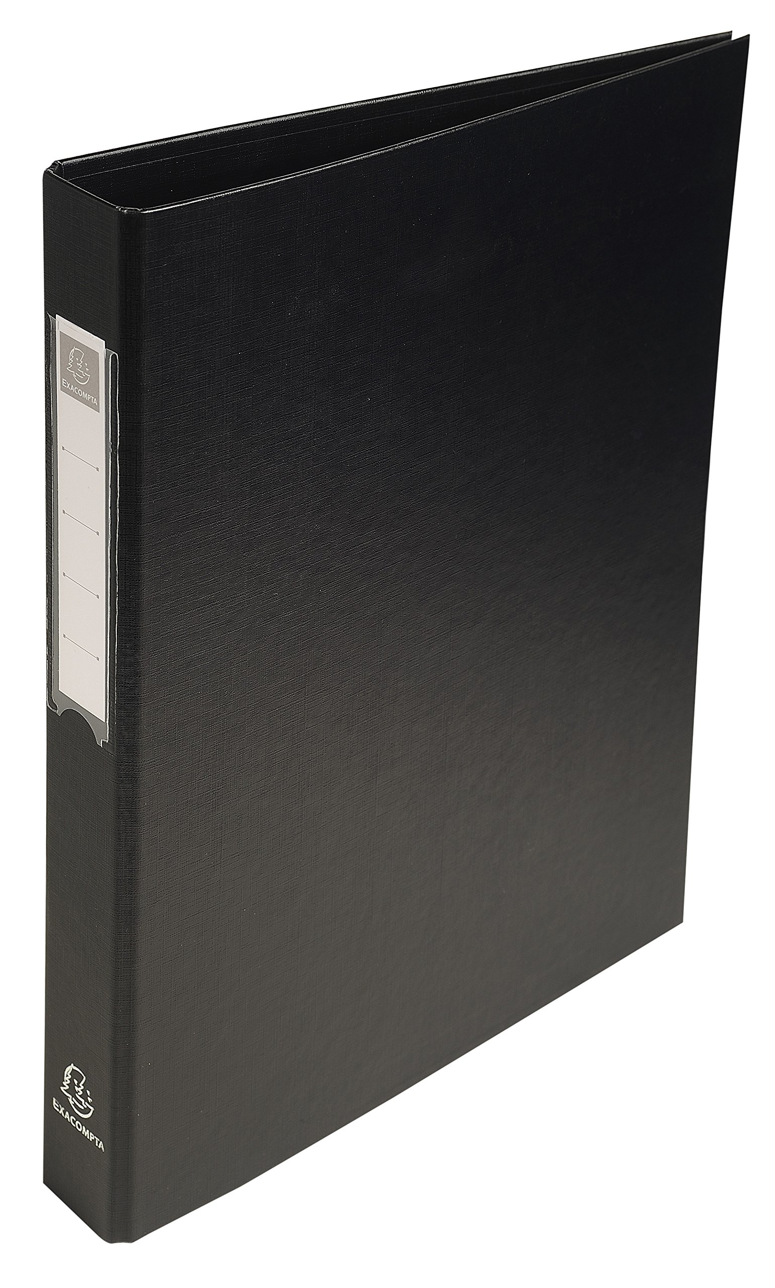 Exacompta 51381E 10er Pack Ringbücher aus festem Karton 1,8mm Kunststoffbezug aussen und innen, 4 Ringe Füllhöhe 25mm für DIN A4 - Schwarz