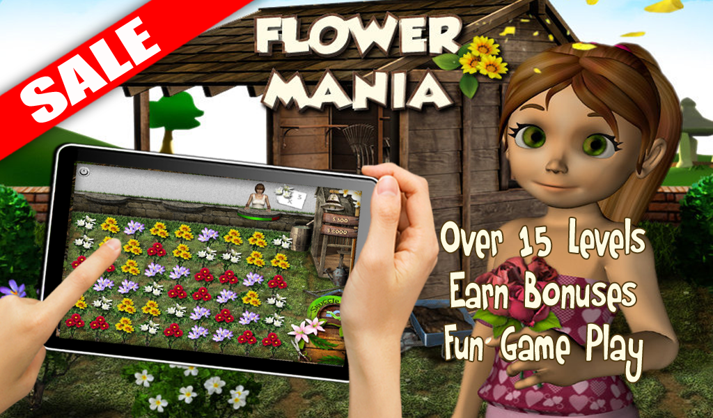 Fun Flower Mania Tile Match Three Easter Kids Game App
