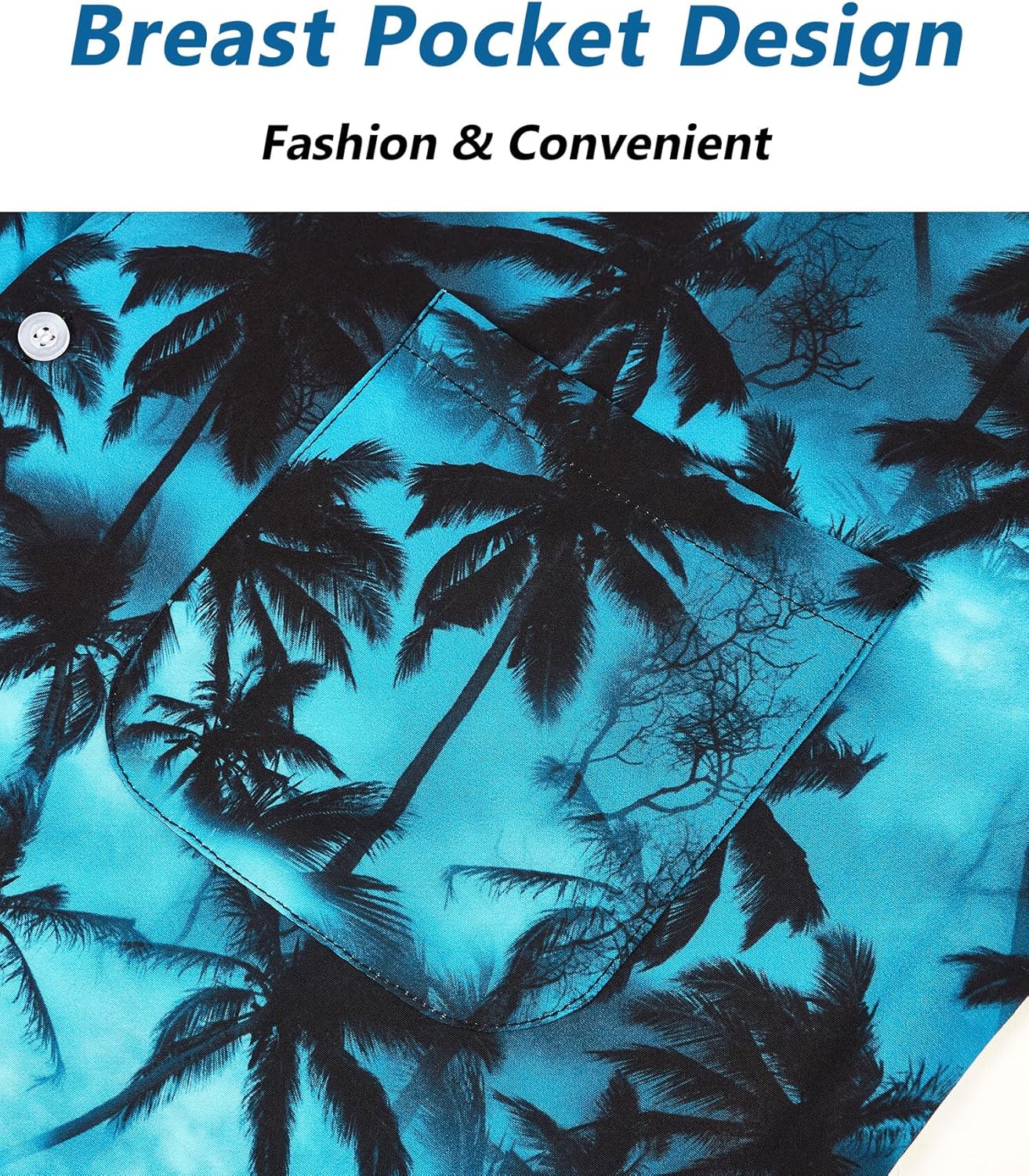 ELETOP Men's Hawaiian Shirt Short Sleeve Button Down Casual Tropical Aloha Beach Shirts - Image 3