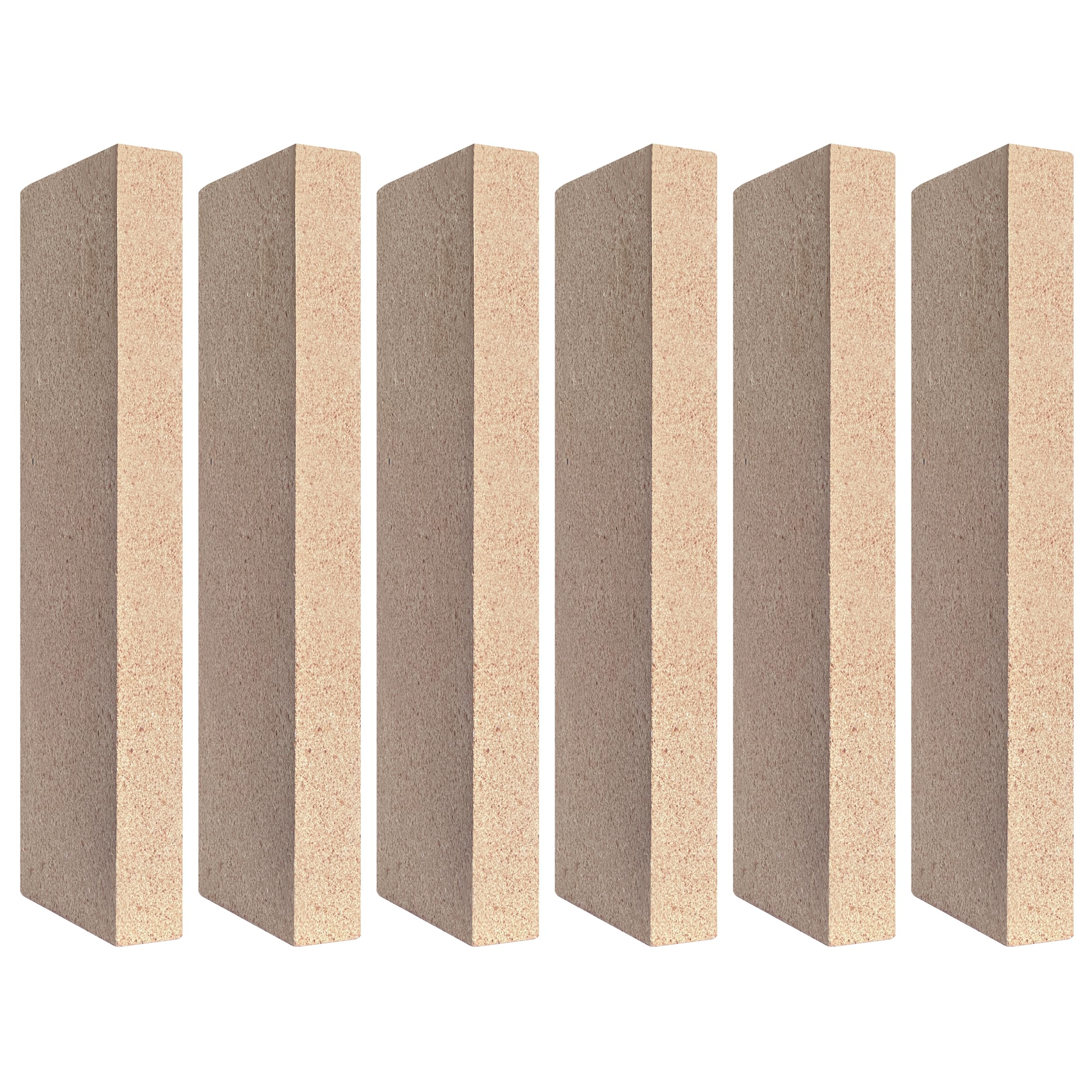 Mattoni refrattari, 22,9 x 11,4 x 2,5 cm, resistenti e impermeabili, per stufe a legna, caminetti, forni per pizza e bracieri, materiale argilla, 6 pezzi