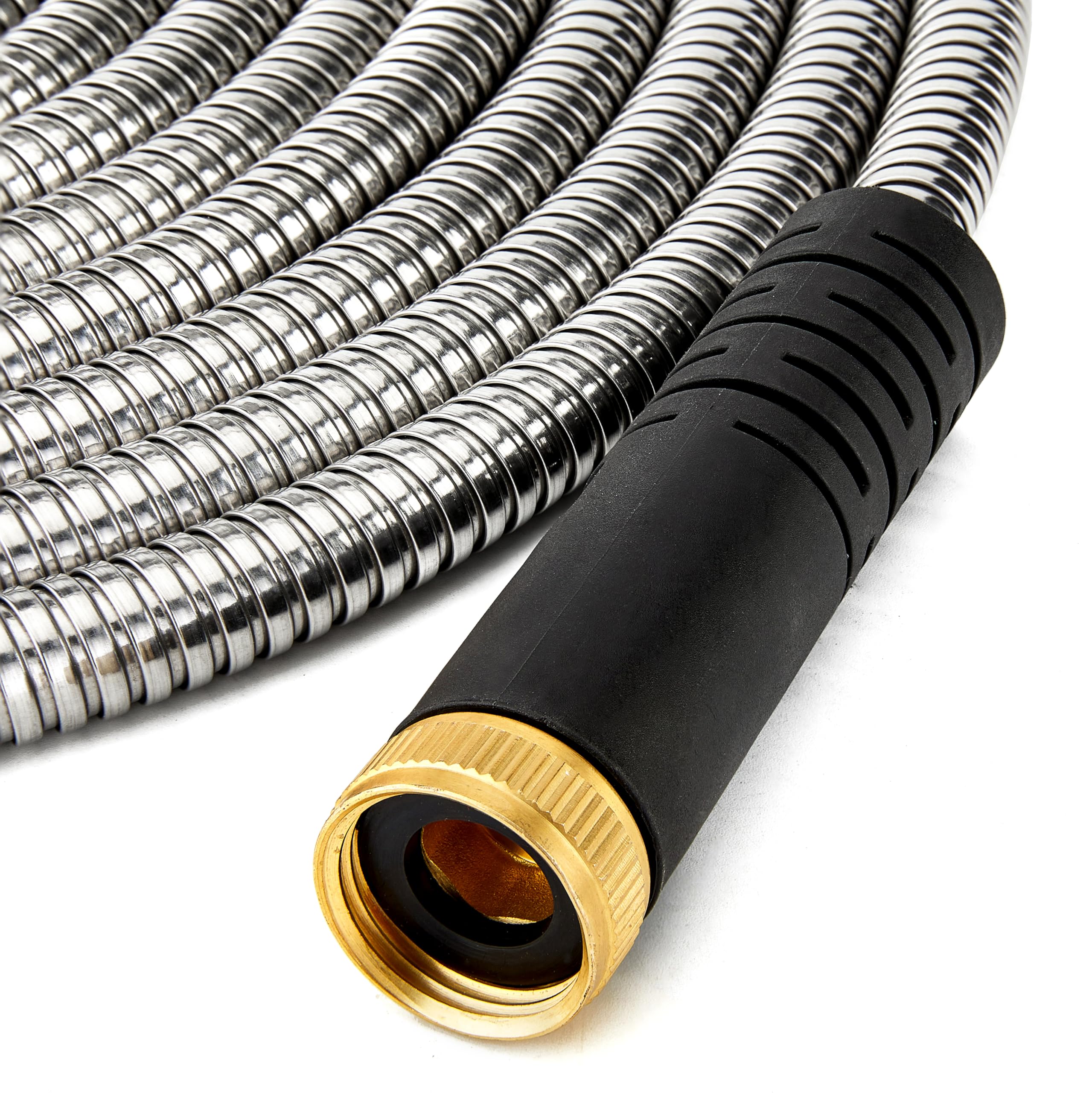 100 ft Expandable Garden Hose - Ultra Flexible,Durable Collapsible Latex Core & Solid Brass Fitting, No Kink-Free Expanding Garden Pipes Hose - RV, Gardening Marine and Camper Water Garden Hoses — view 3