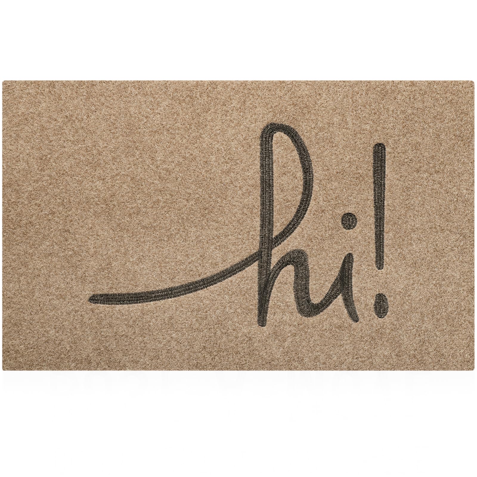 Lzuso Hi Welcome Door Mat Durable Front Door Mat for Home Entrance Kitchen and Garden Entryway Indoor Outdoor Welcome Mat Non Slip Rubber Backing Mats Easy to Clean 60L x 90W cm