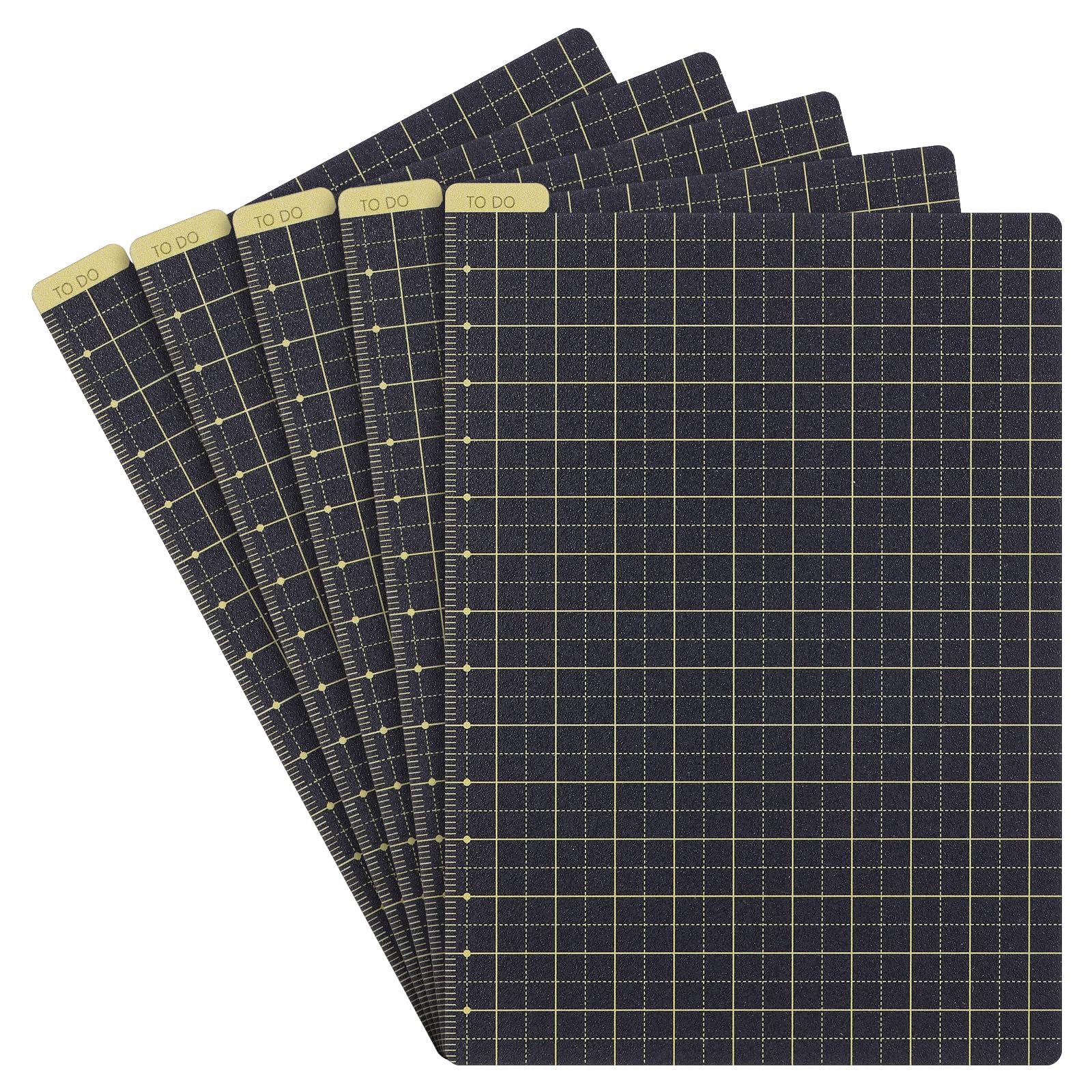 Thenshop 5 Pack A6 Yellow Pencil Board Reusable Notebook Accessory, Flexibility Layout Grids Board with Ruler Scale