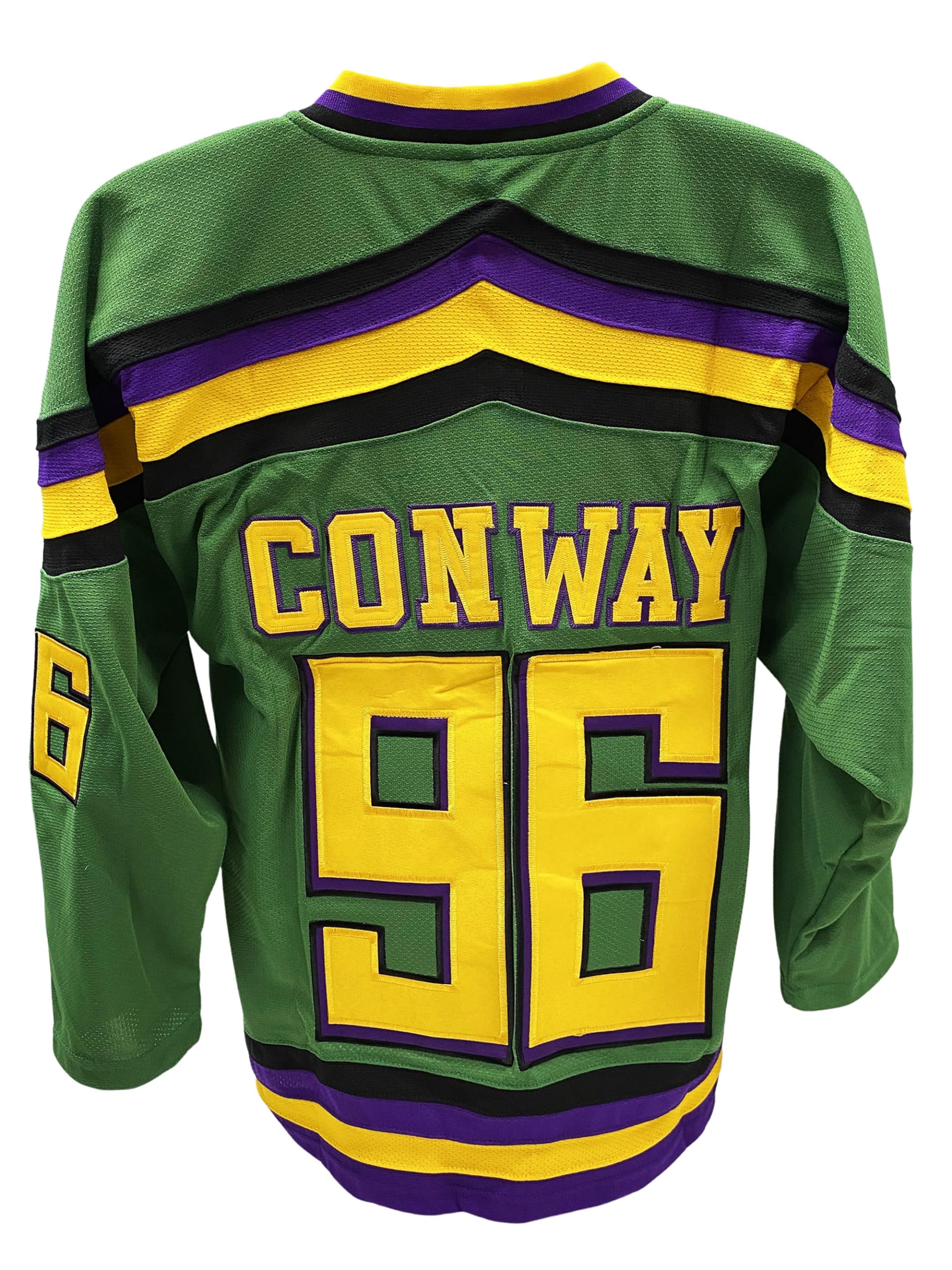Charlie Conway 96 Ducks Deluxe Embroidered Green Hockey Jersey - Mens Medium