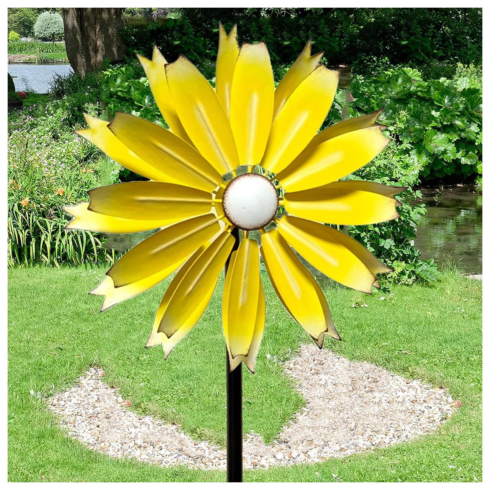 Filatori Di Cantiere 149cm Girandola Da Giardino Grande Mulino A Vento Da Giardino,Yellow